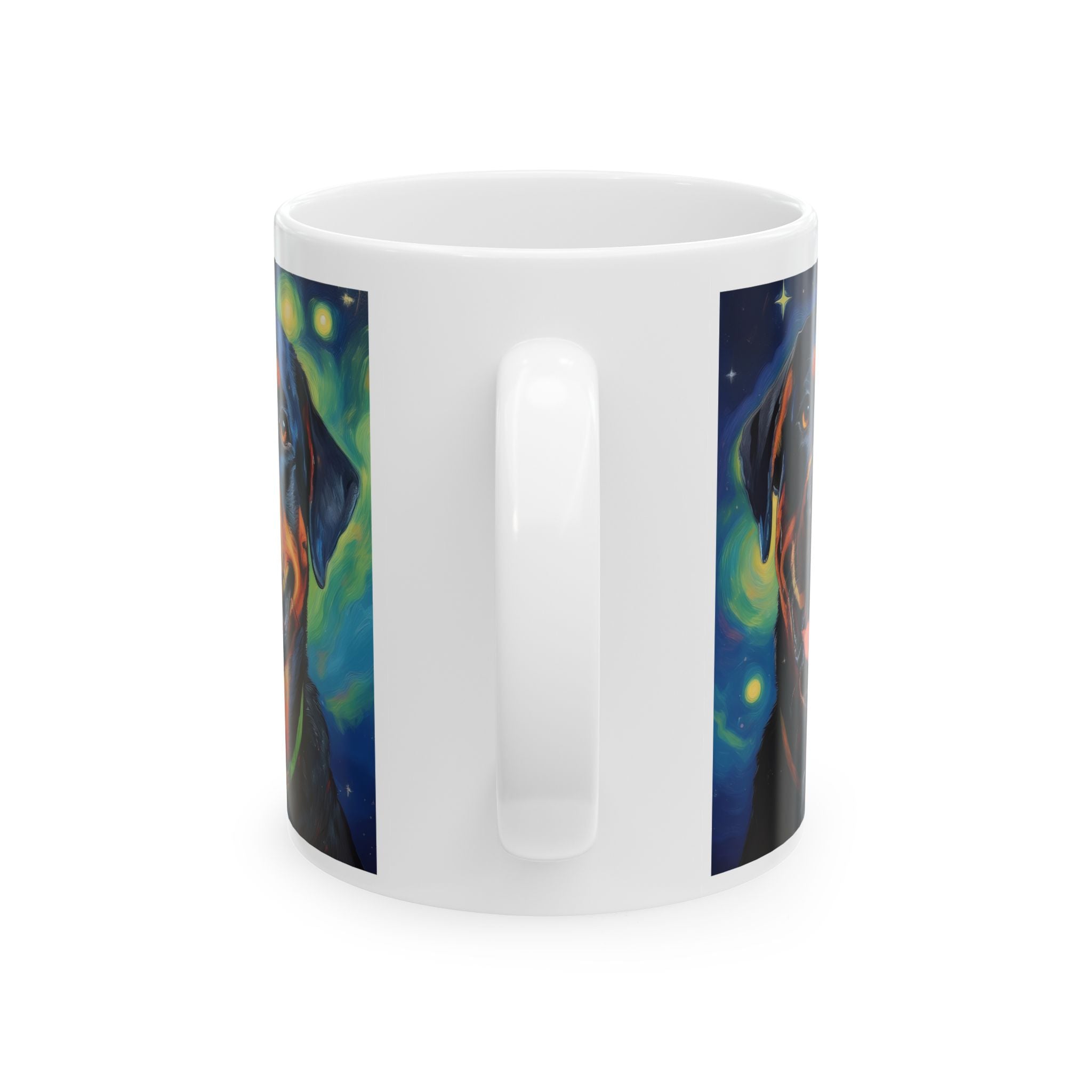 Rottweiler Stary Night Ceramic Mug, (11oz, 15oz)