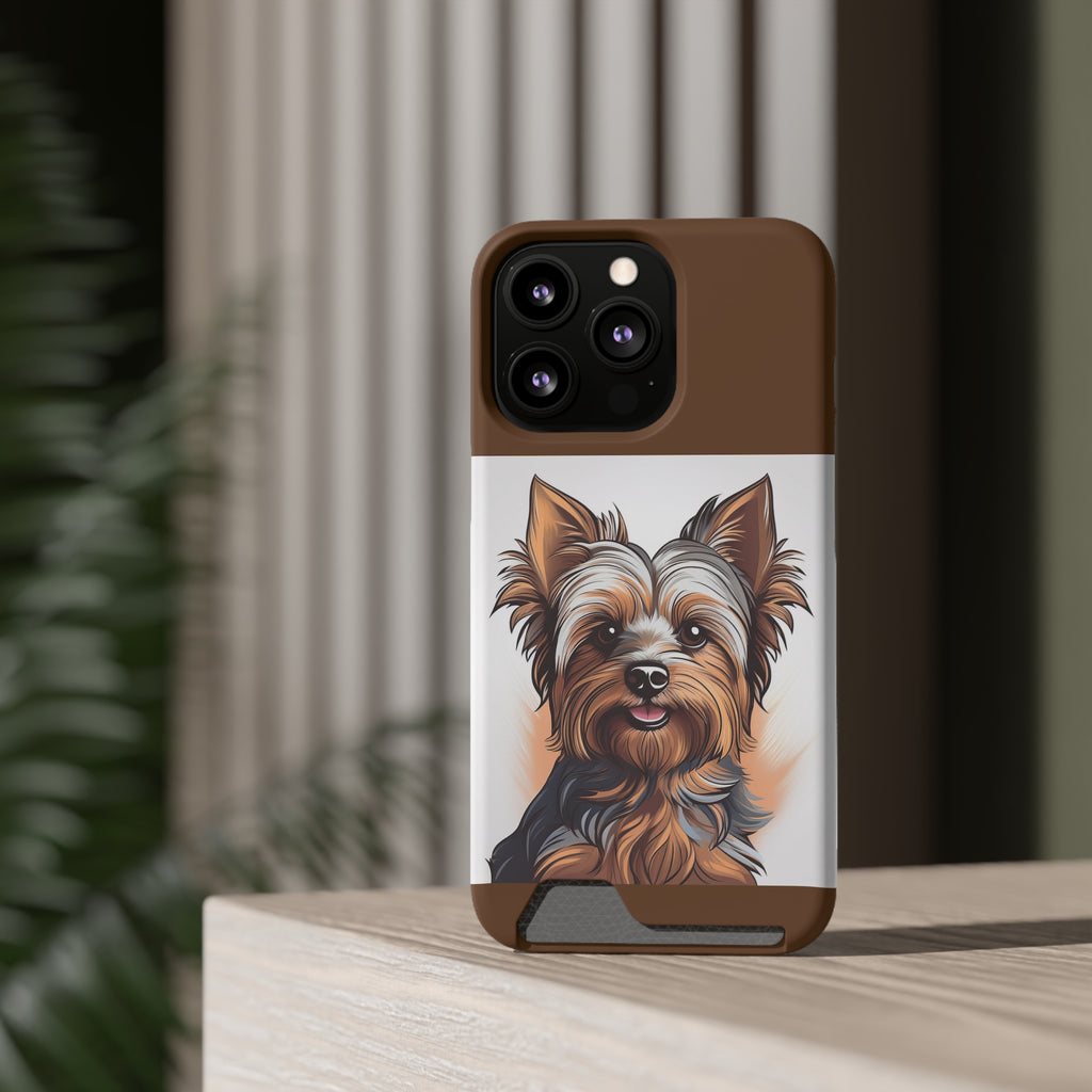 Yorkie Phone Case with Card Holder