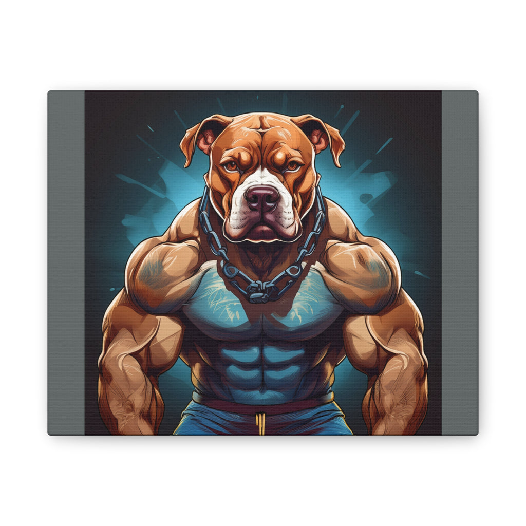 Pitbull Body Builder Cavas Painting