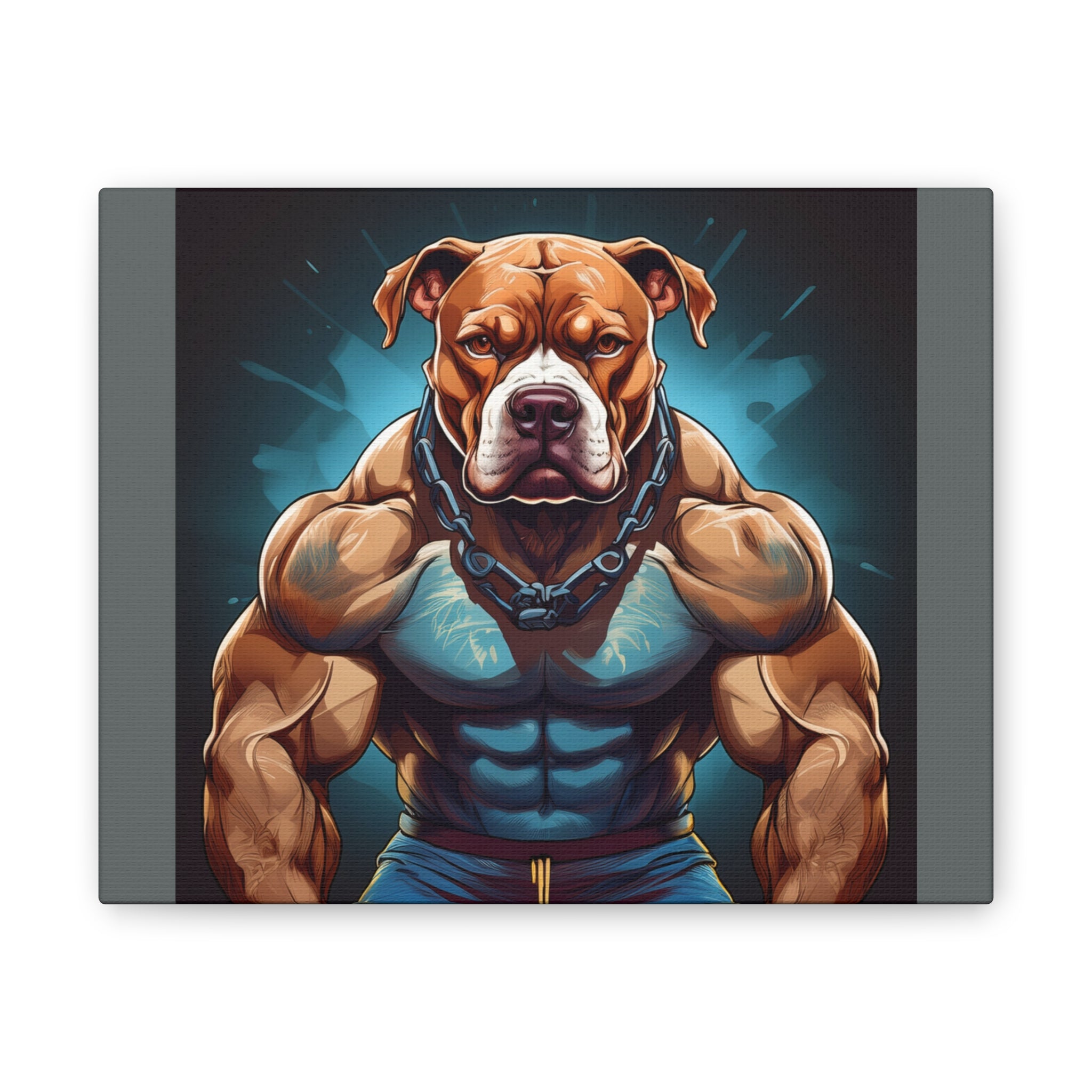 Pitbull Body Builder Cavas Painting