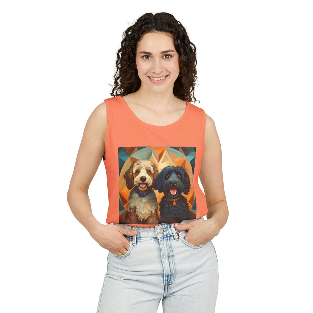 Doodles, Black & Tan Tank Top
