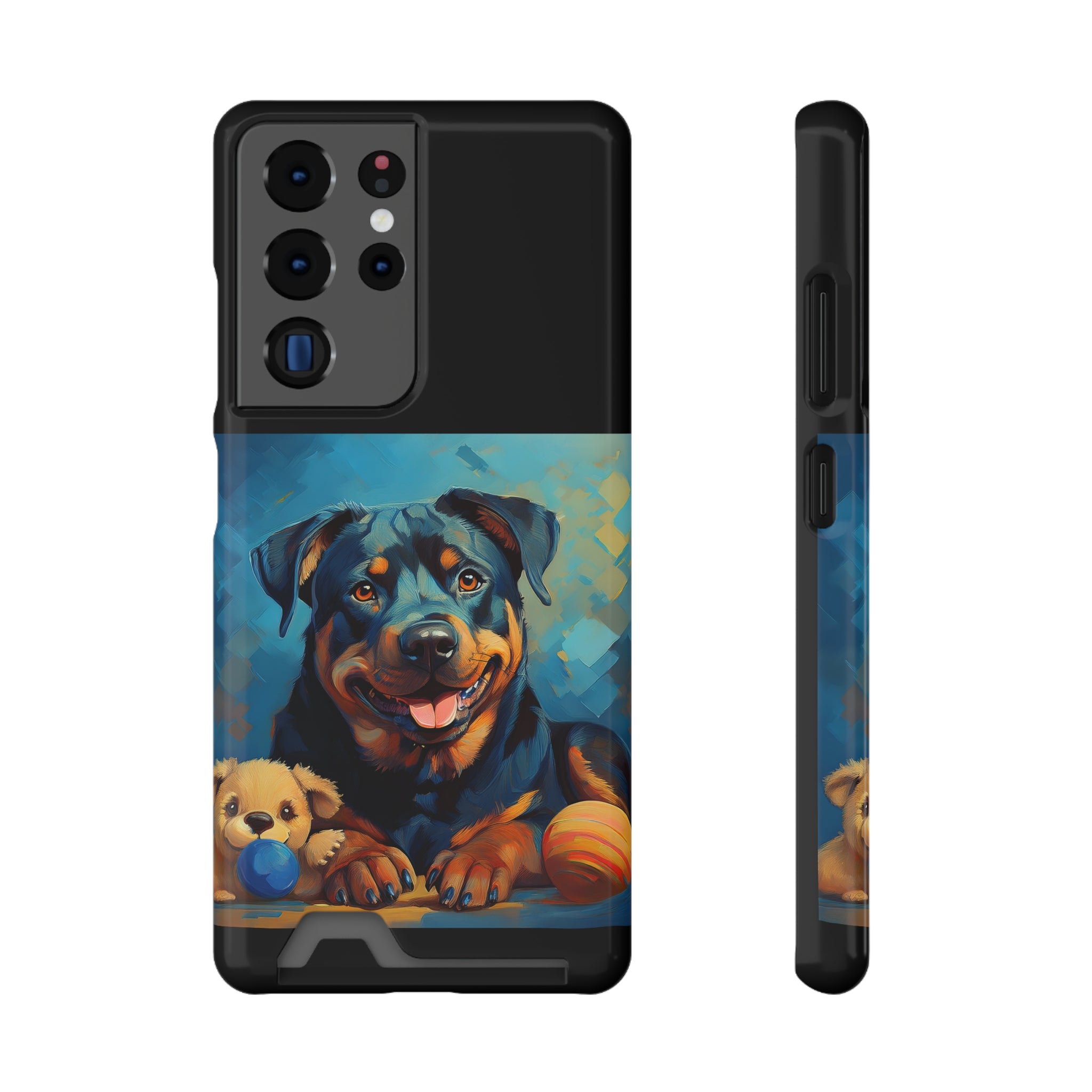 Rottweiler Phone Case with Card Holder