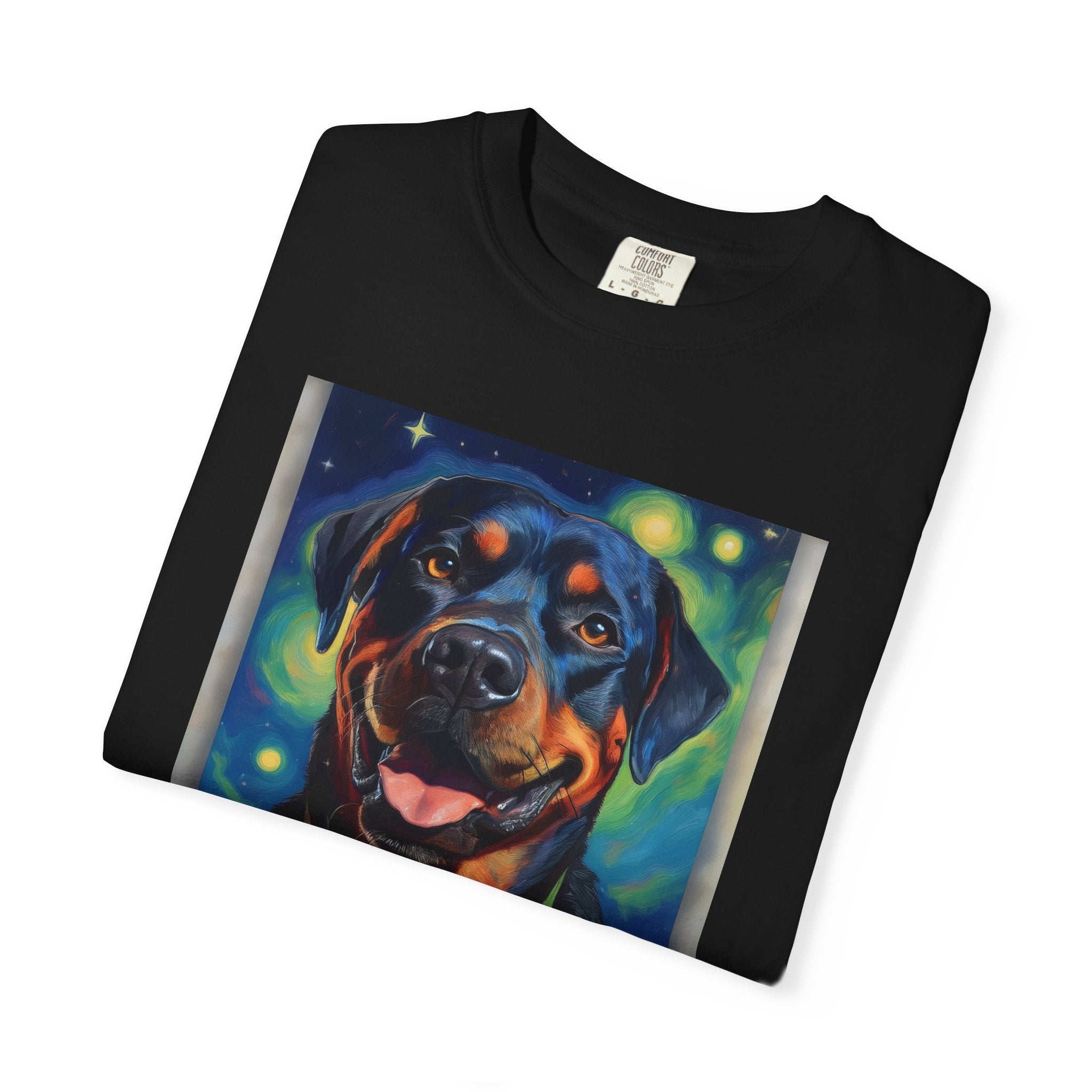 Rottweiler Stary Night Unisex Garment-Dyed T-shirt