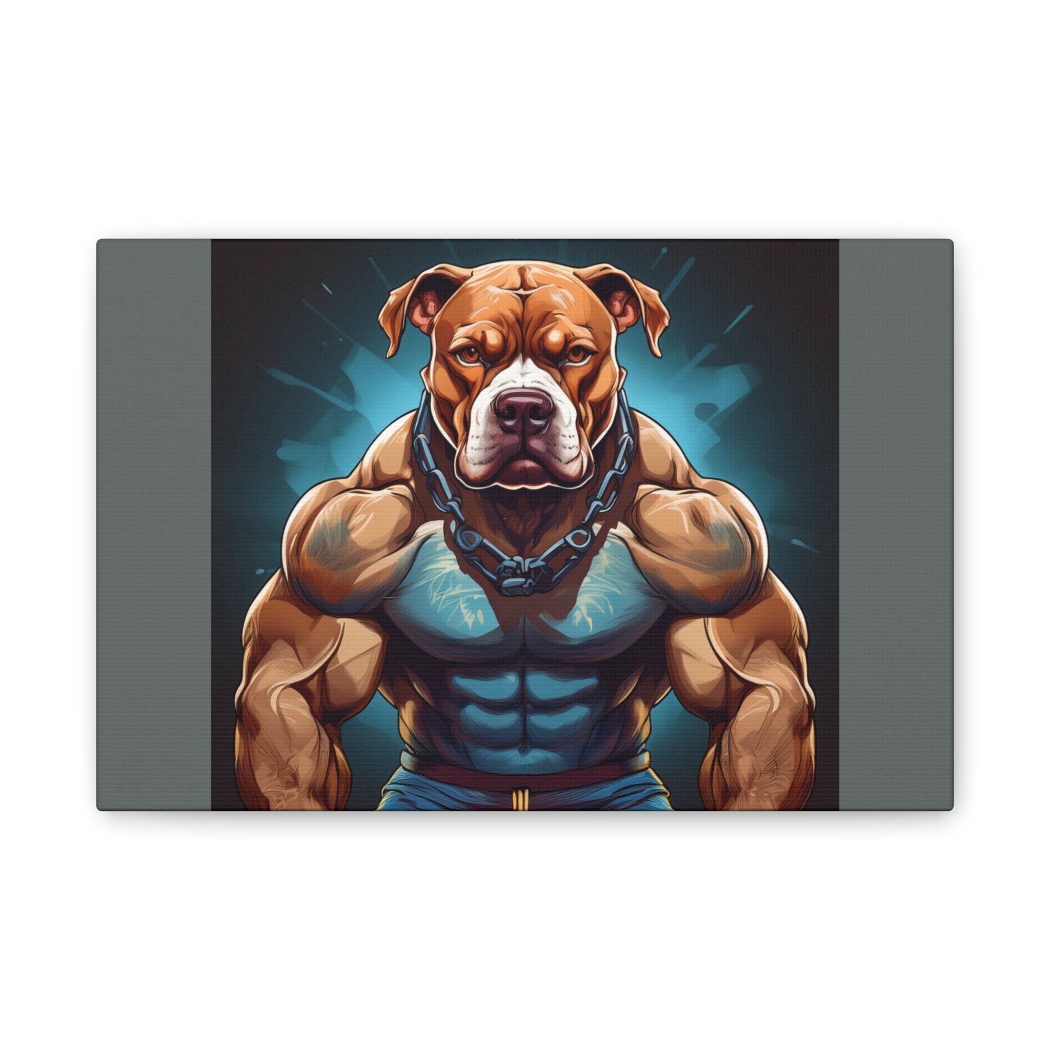 Pitbull Body Builder Cavas Painting