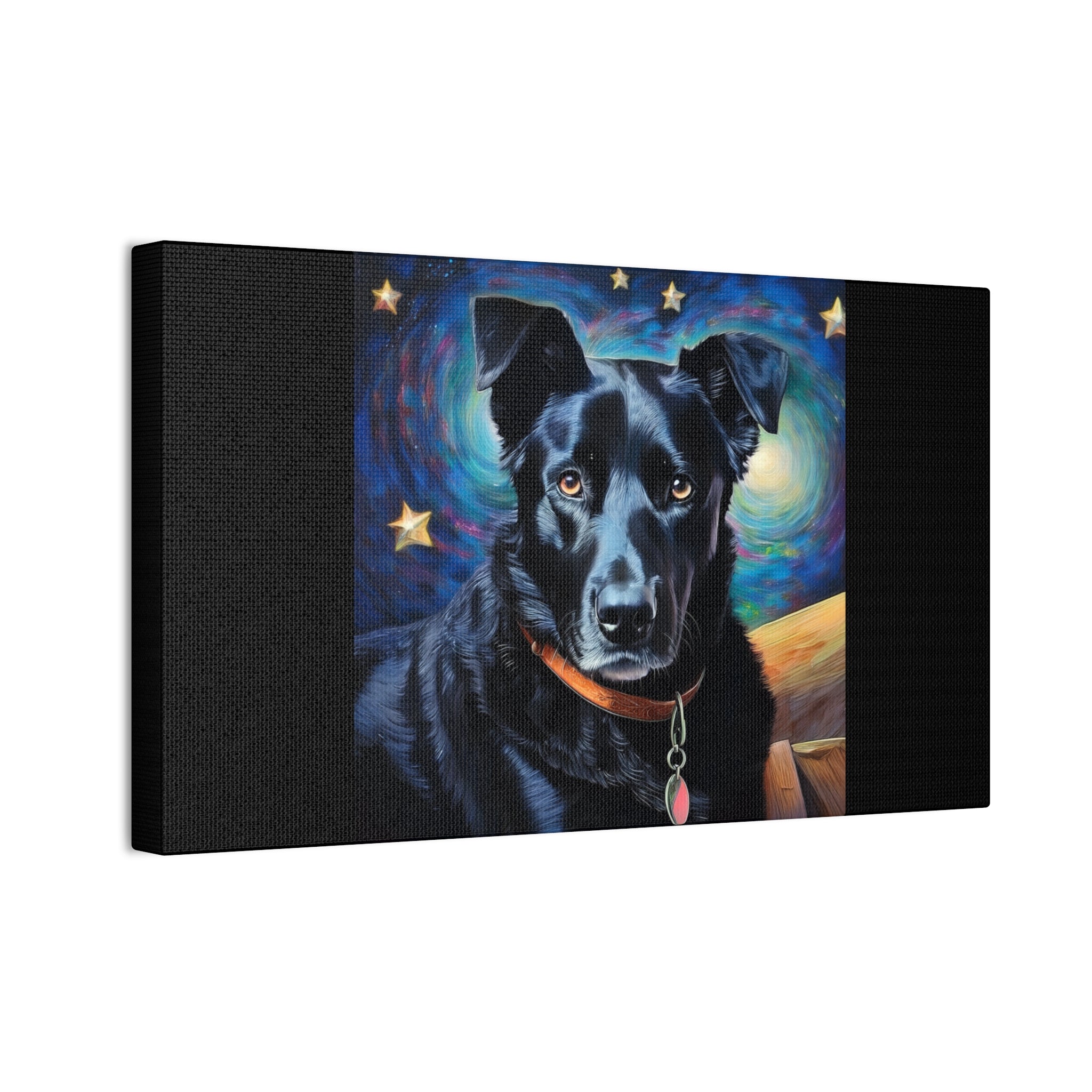 Black Shepherd Lab Stary Night Cavas Painting