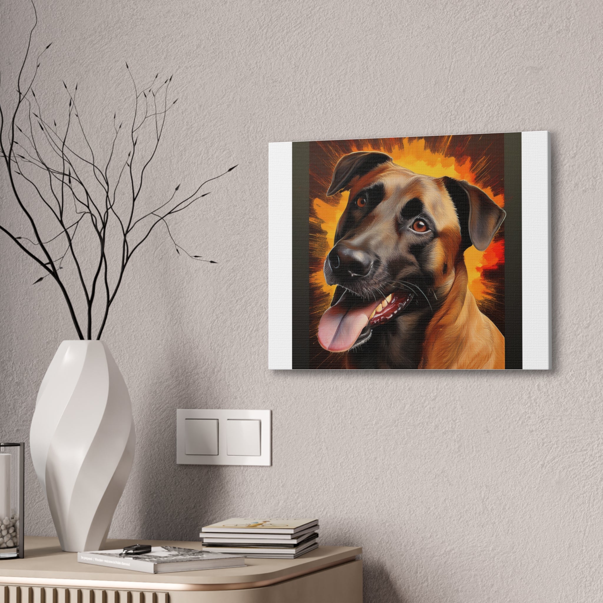 Belgian Malinois Shepherd Canvas Stretched, 0.75"