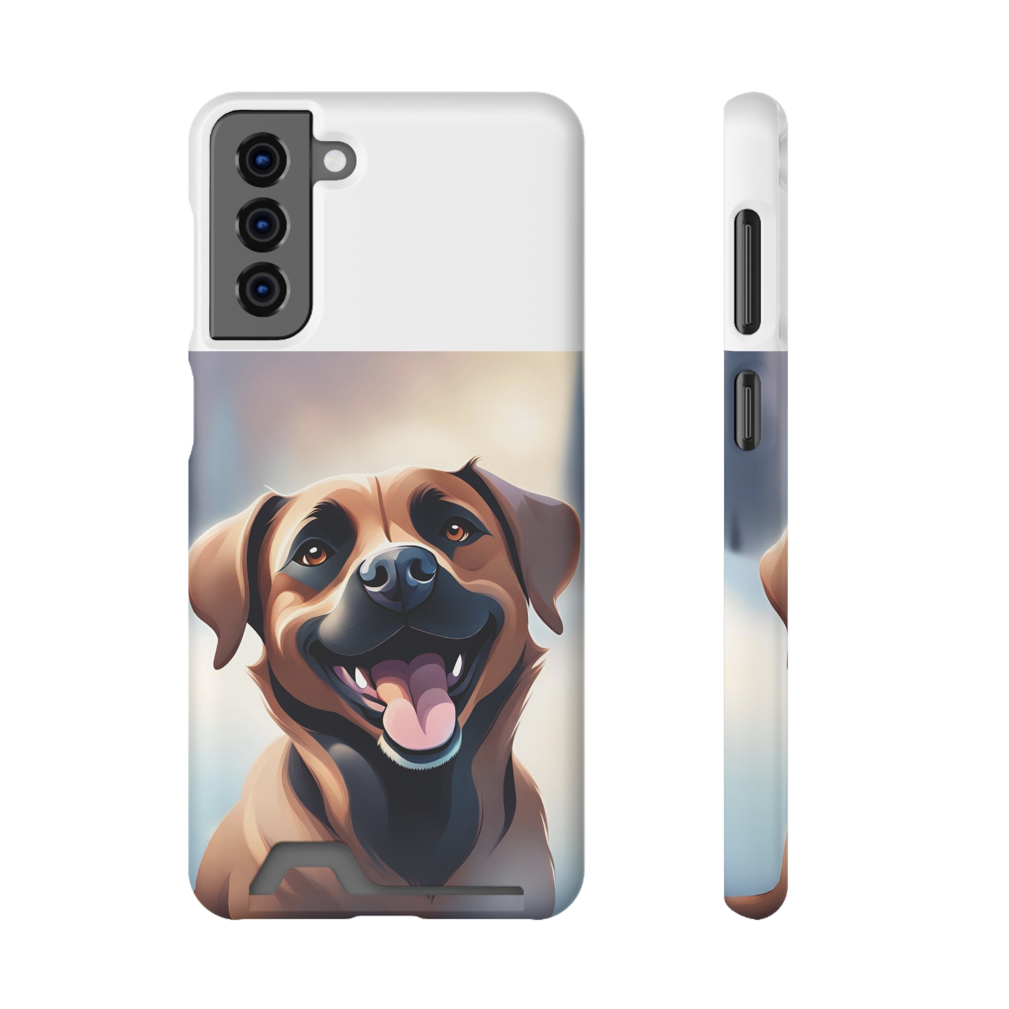 Black Mouth Cur Phone Case with Card Holder