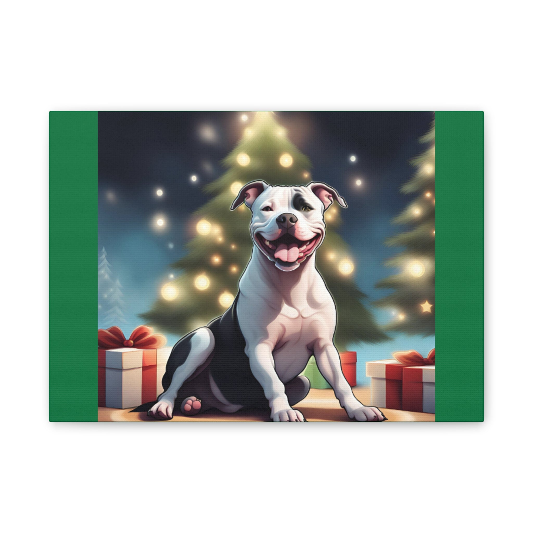Pit Bull Holiday Canvas Stretched, 0.75"