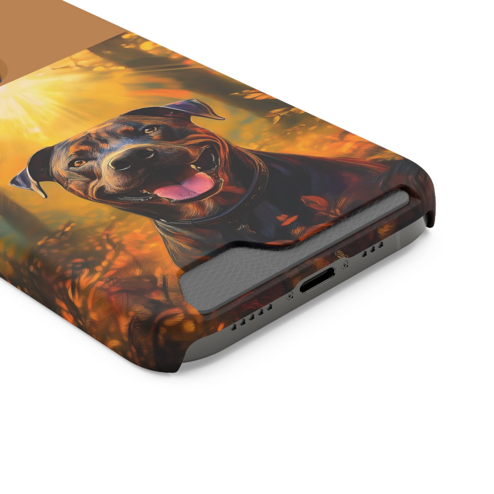 Pitbull Autumn Phone Case with Card Holder