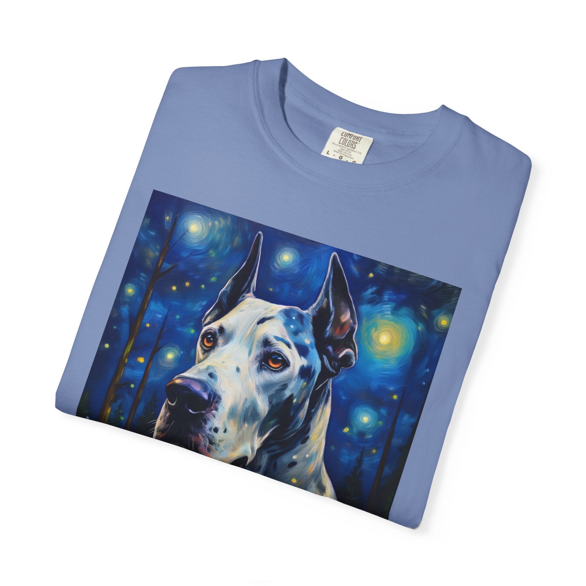 Great Dane Stary Night Unisex Garment-Dyed T-shirt