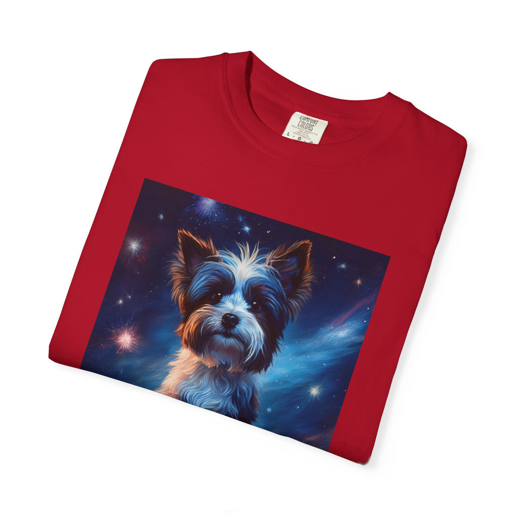 Biewer Terrier Stary Night Unisex Garment-Dyed T-shirt
