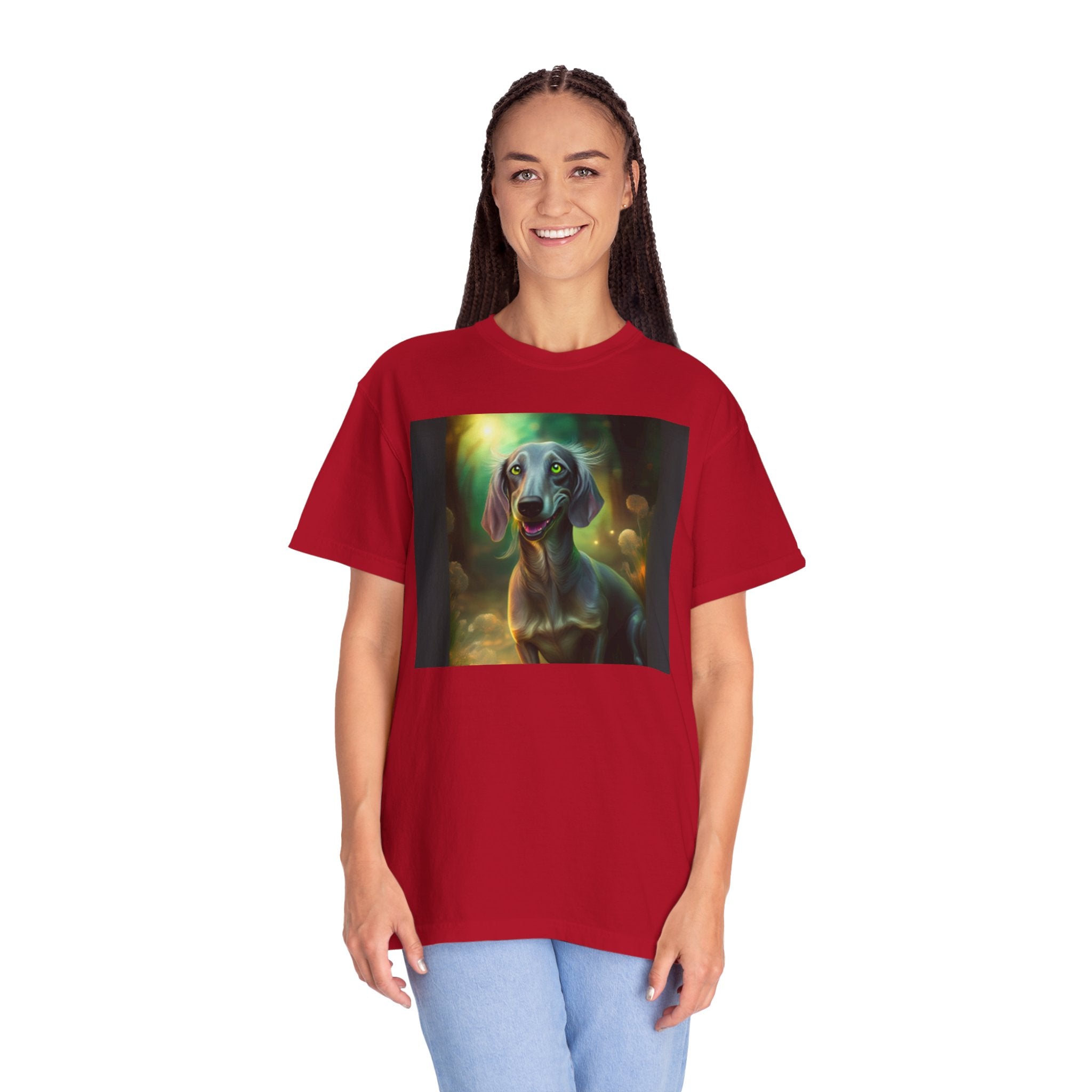 Silver Grey Dachshund Unisex Garment-Dyed T-shirt