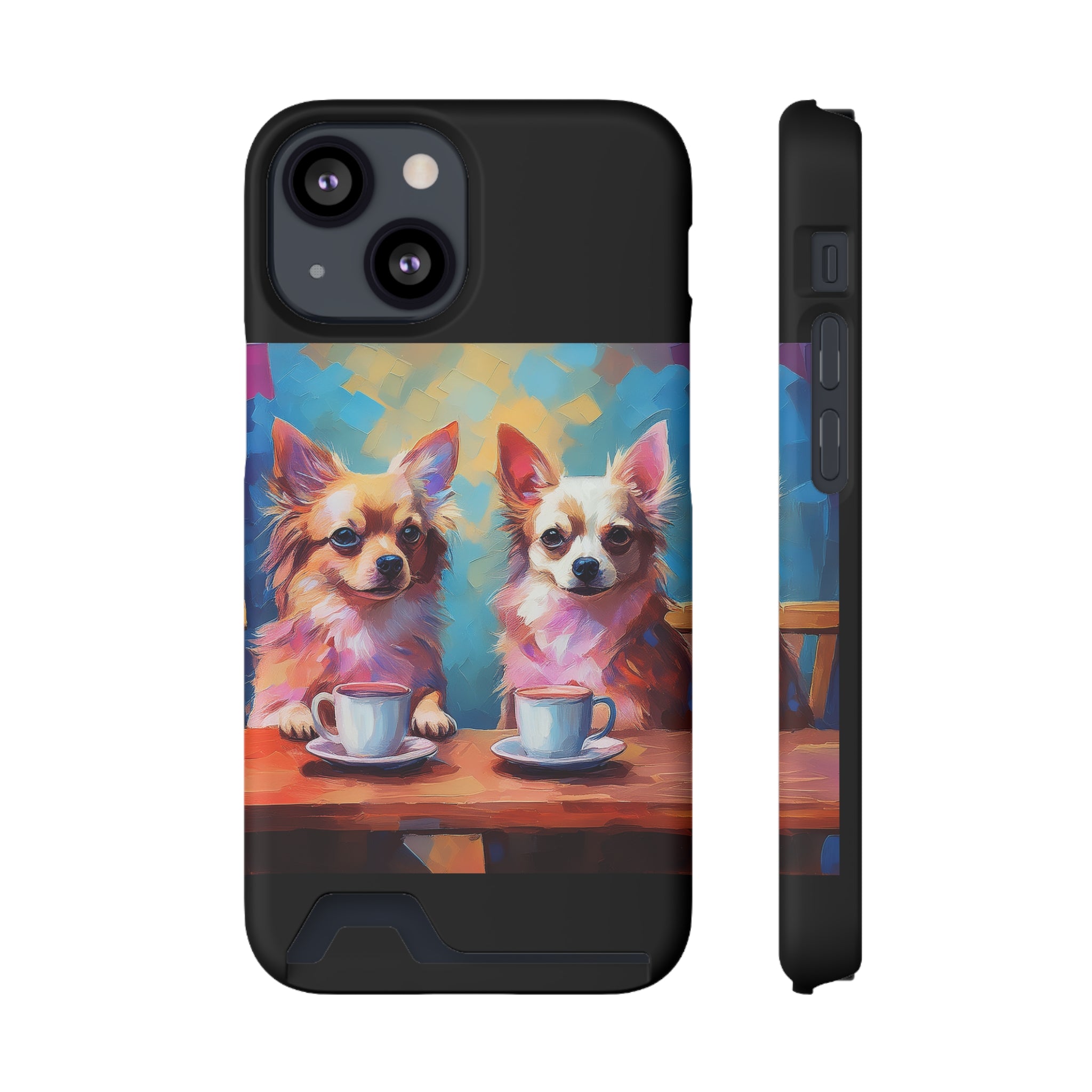 Cafe con Chihuahua Phone Case with Card Holder