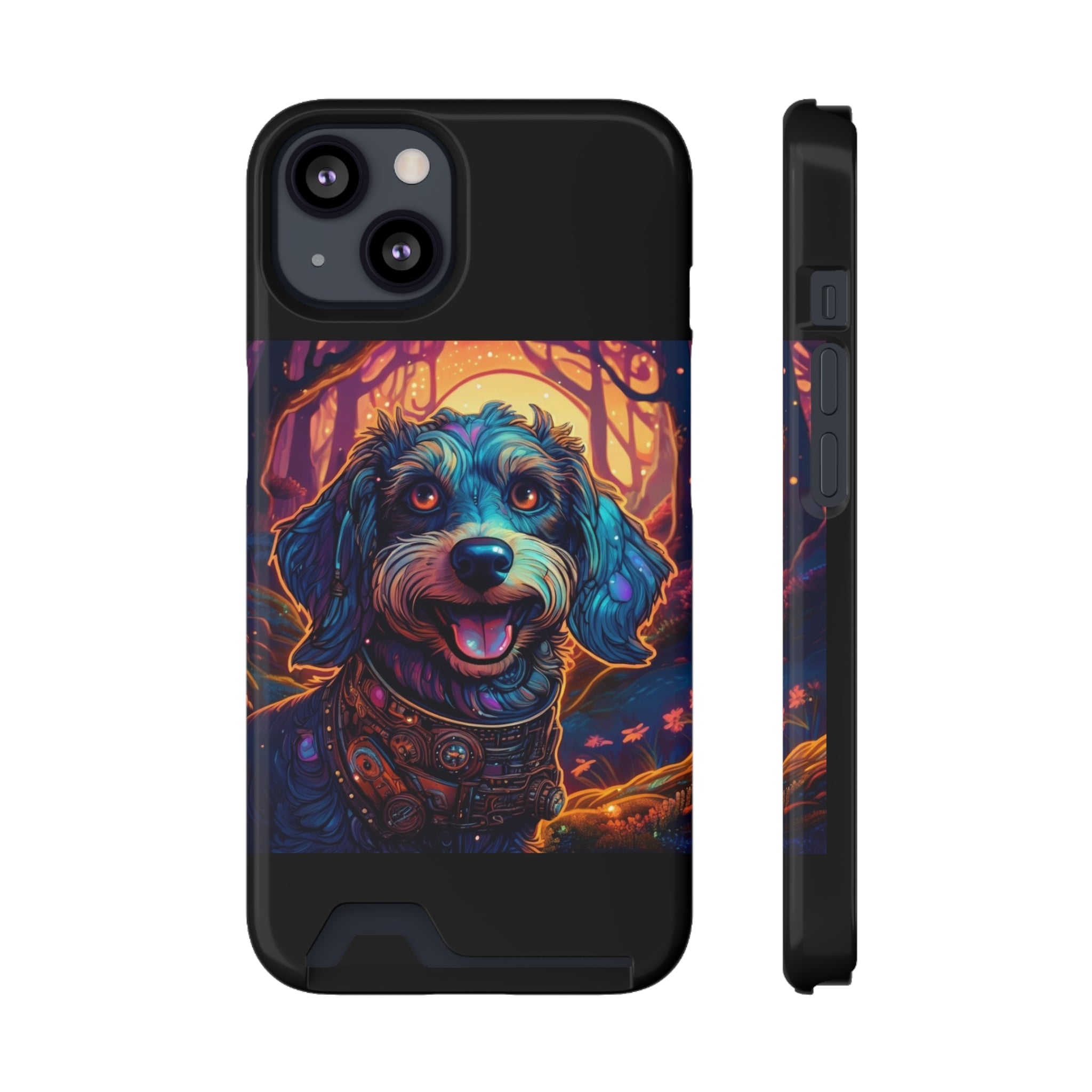 Dachshund Steampunk Phone Case with Card Holder