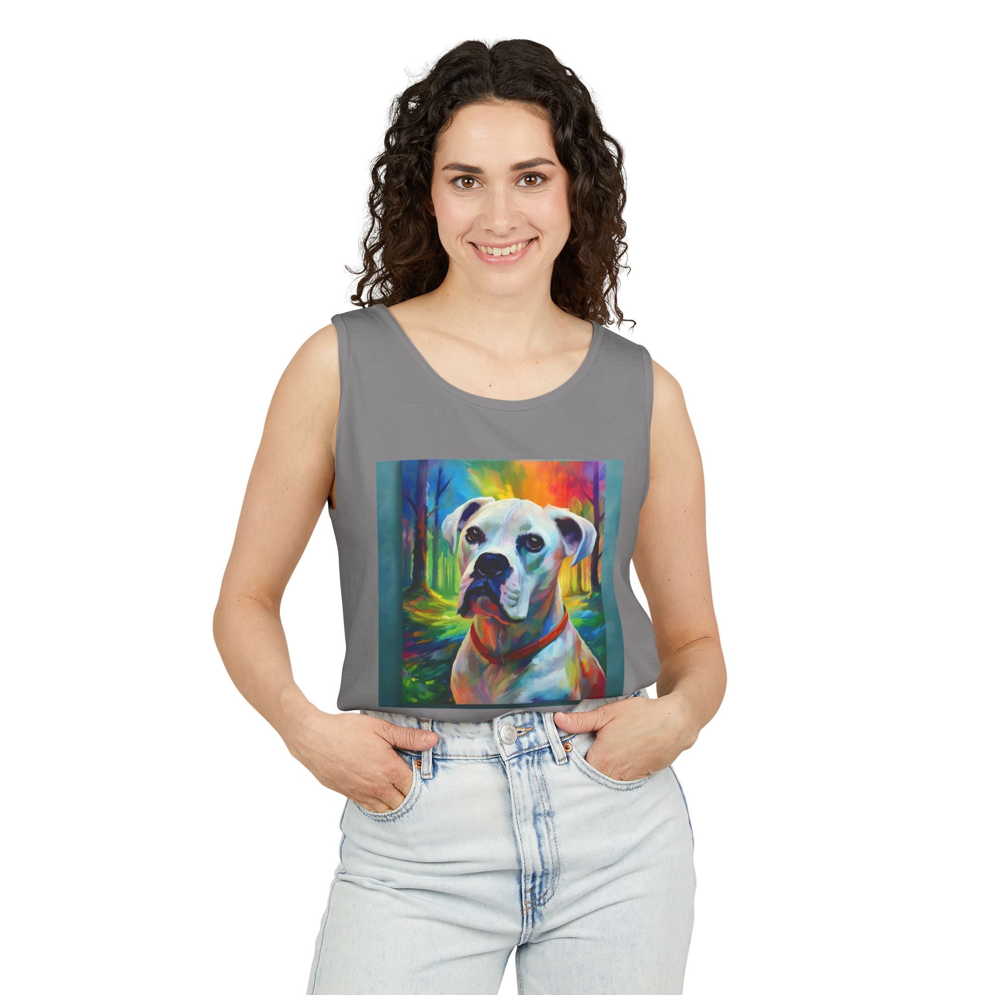 Boxer Rainbow Sky Unisex Tank Top