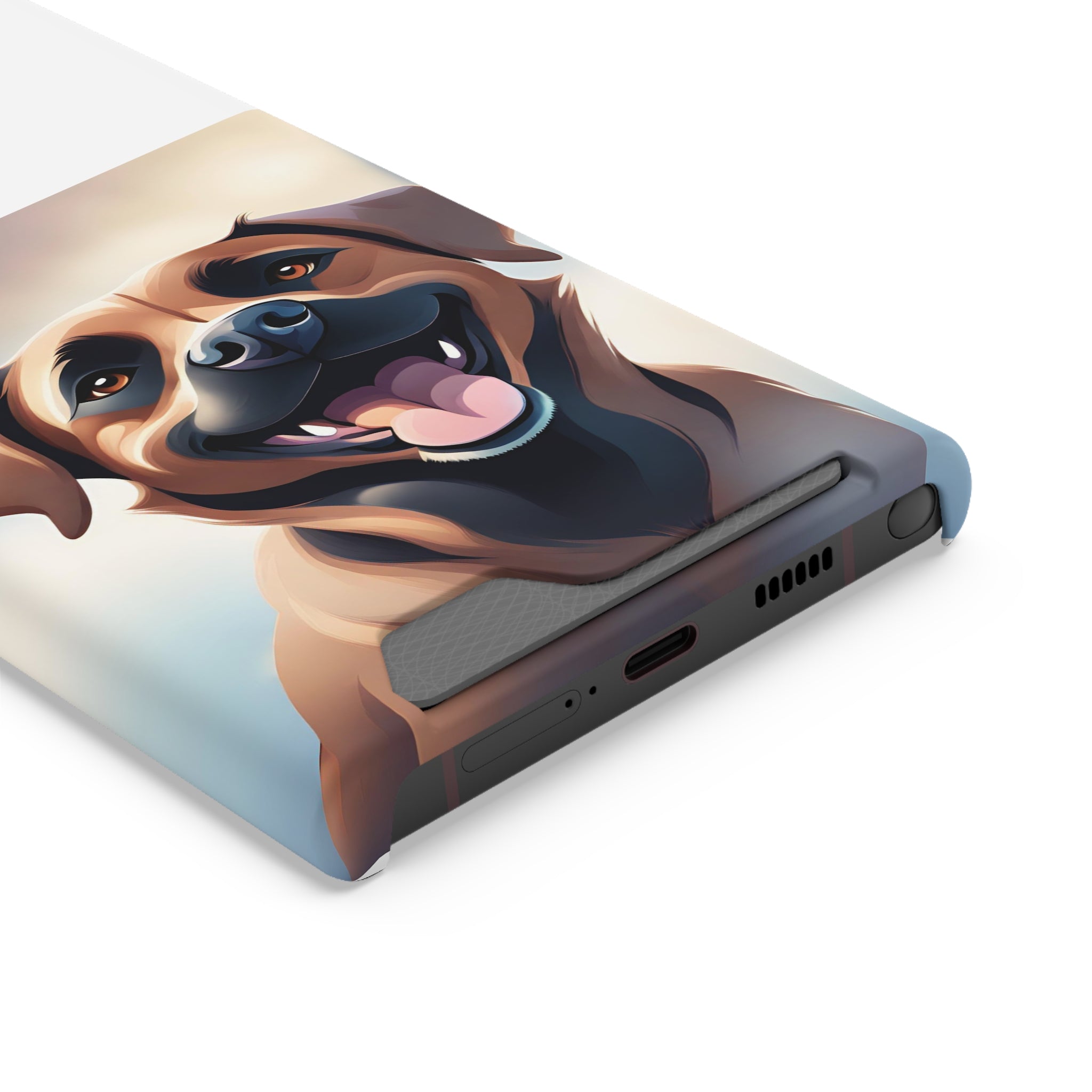 Black Mouth Cur Phone Case with Card Holder