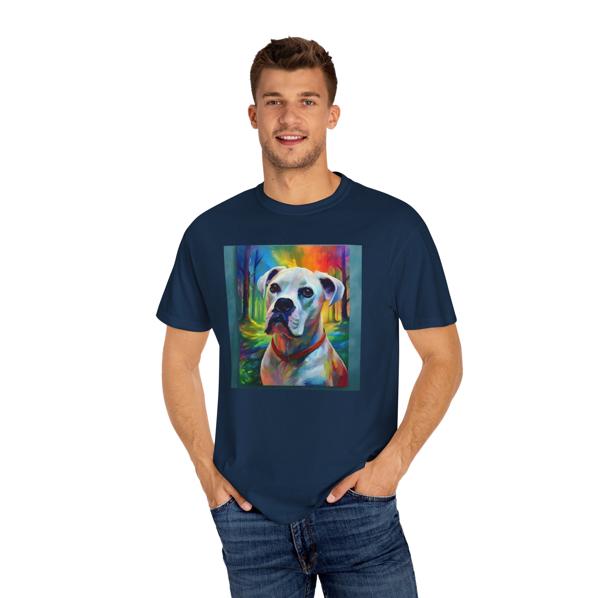 Boxer Rainbow Sky Unisex Garment-Dyed T-shirt