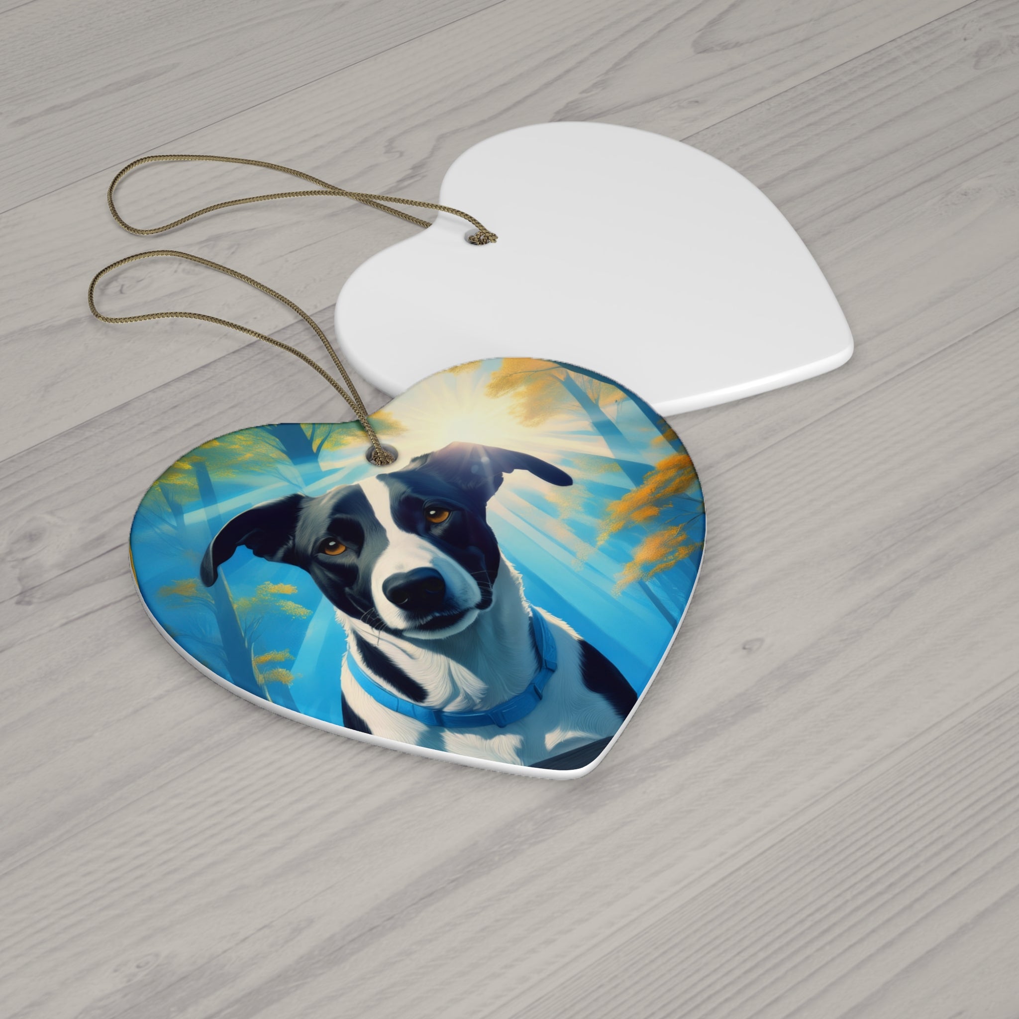 Coonhound forest Ceramic Ornament