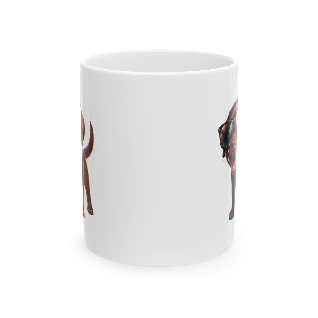 Chocolate Lab w/ sunglasses Ceramic Mug, (11oz, 15oz)