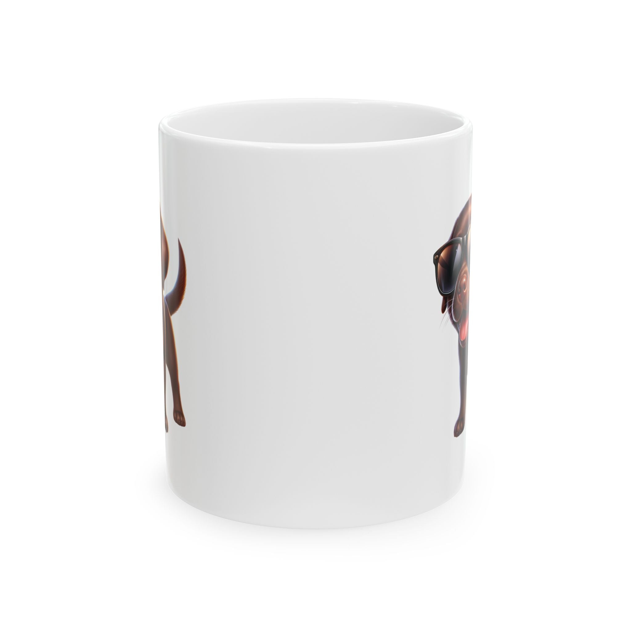 Chocolate Lab w/ sunglasses Ceramic Mug, (11oz, 15oz)