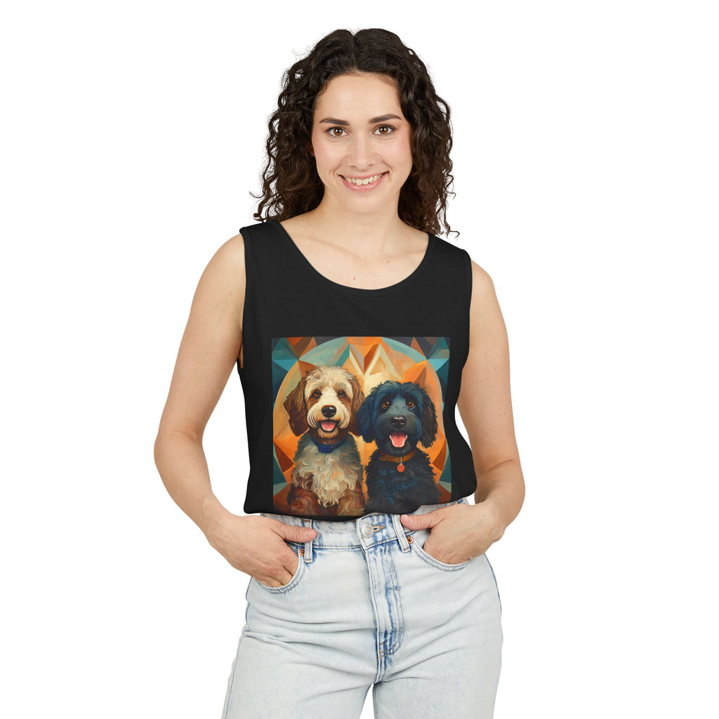 Doodles, Black & Tan Tank Top