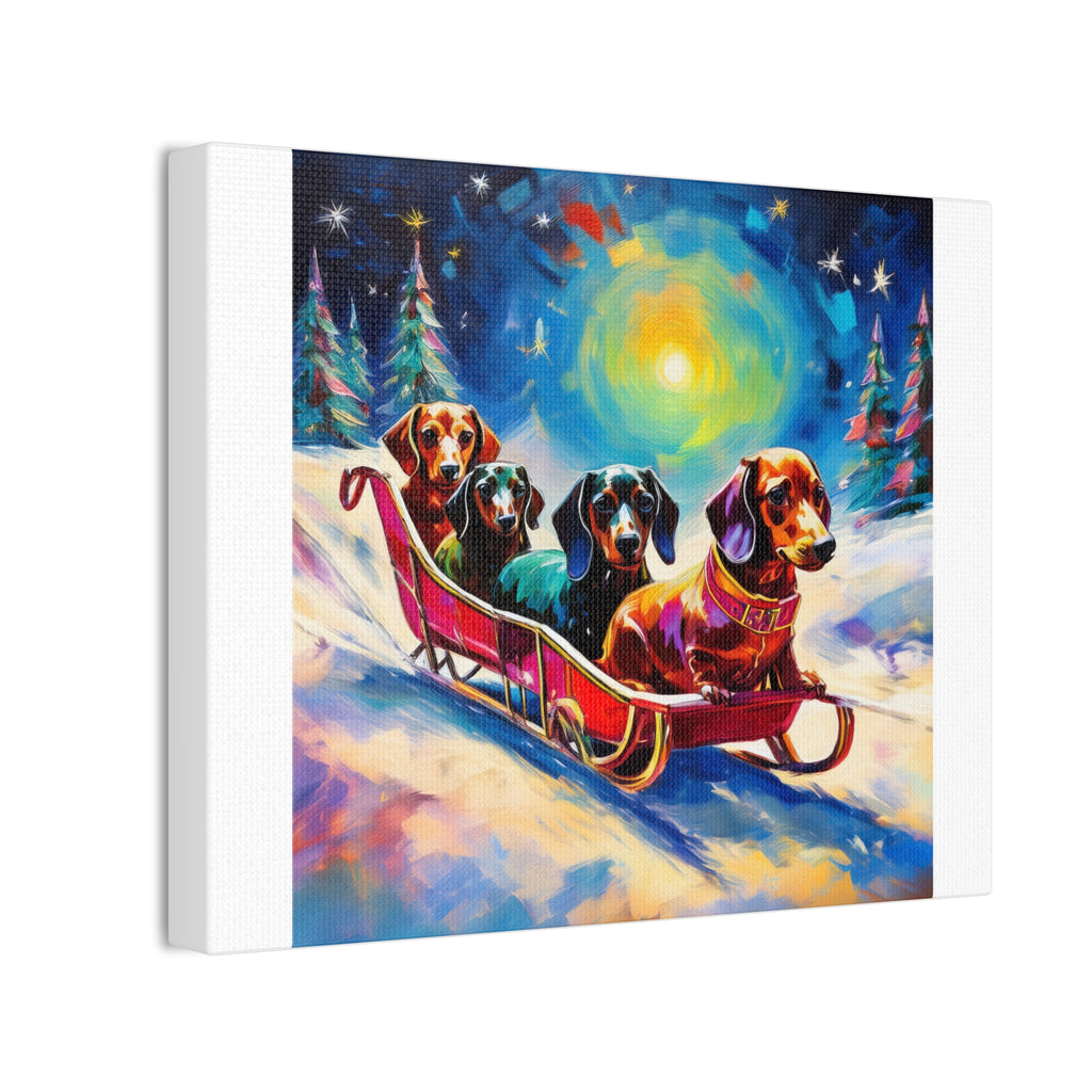 Dachshund Night Sleighride