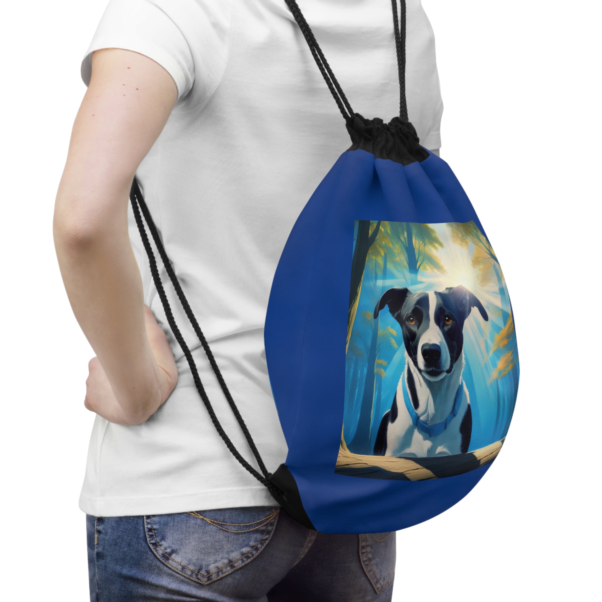 Coonhound Forest Drawstring Bag
