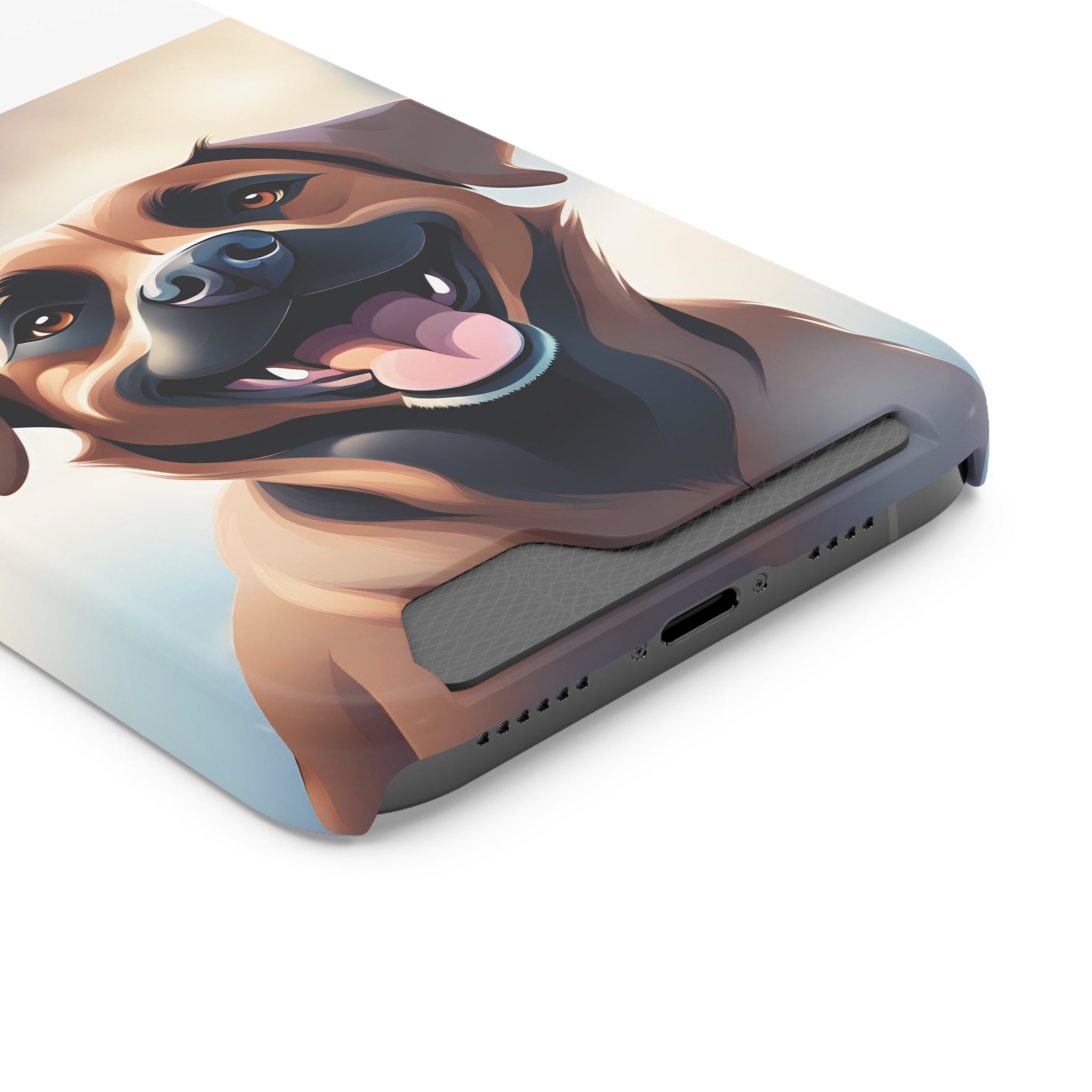 Black Mouth Cur Phone Case with Card Holder