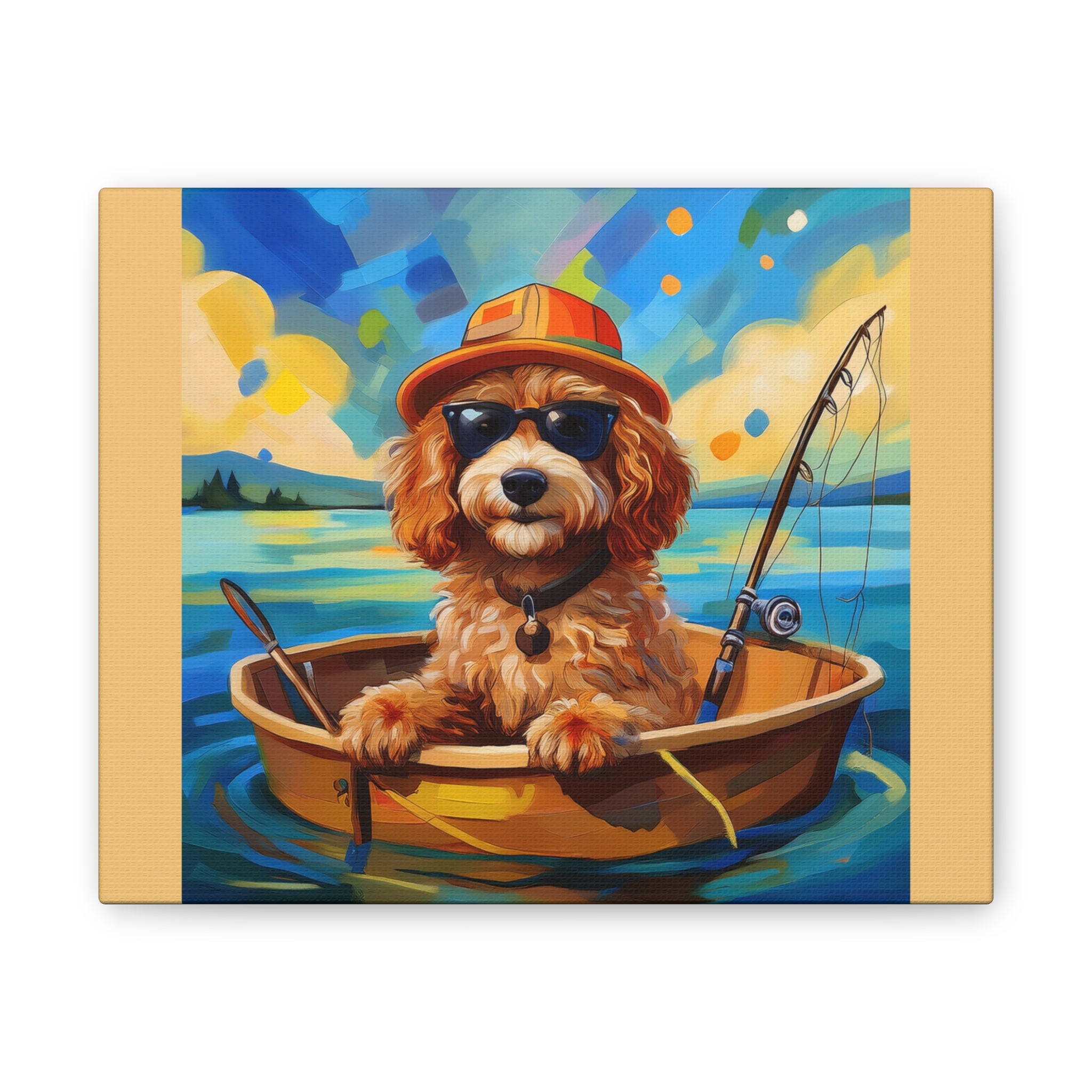 Doodle Fishing Canvas Painting