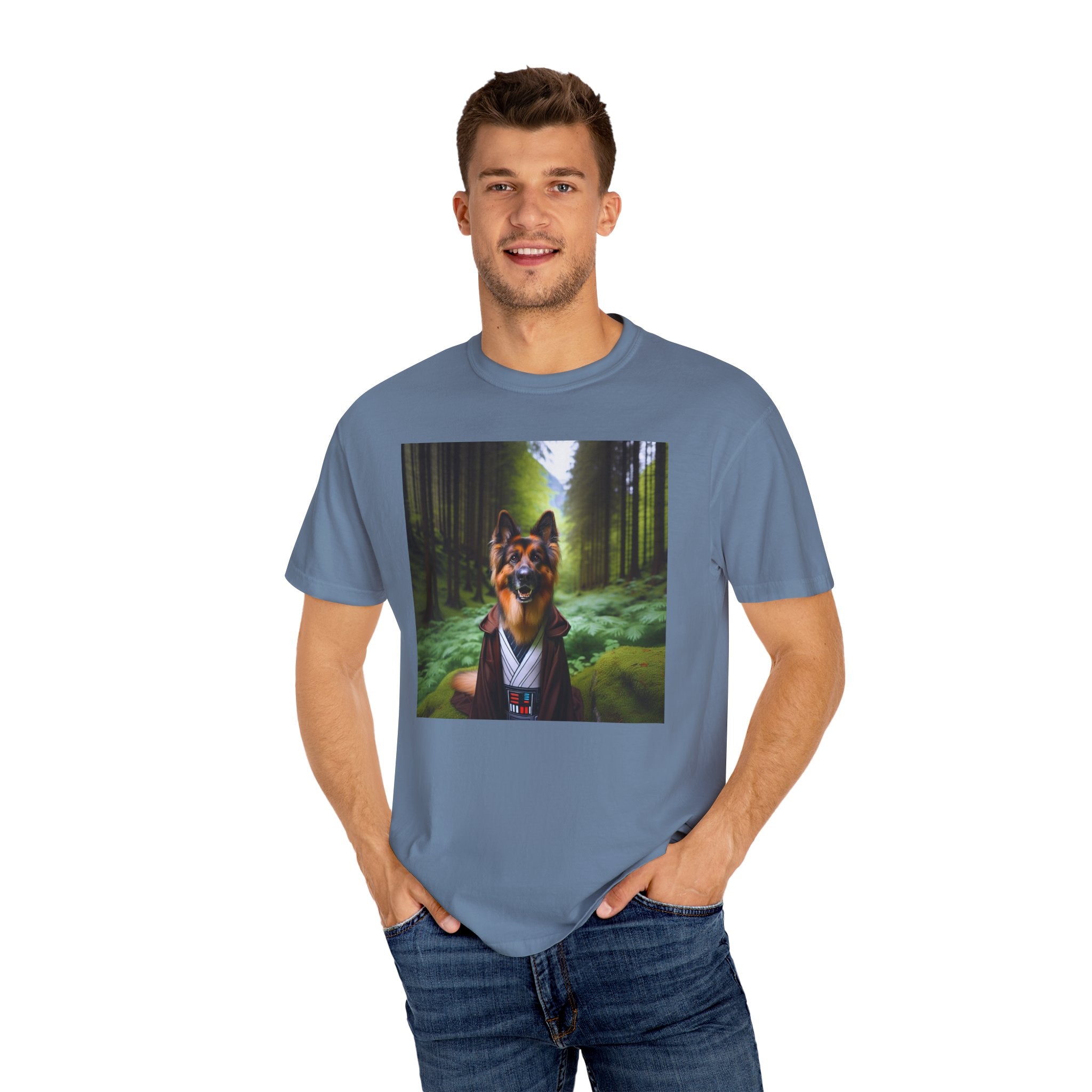 German Shepherd Forest Knight Unisex Garment-Dyed T-shirt
