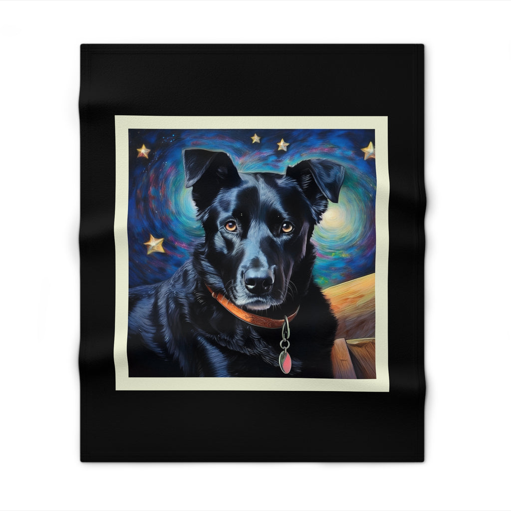 Black Shepherd Lab Stary Night Throw Blanket