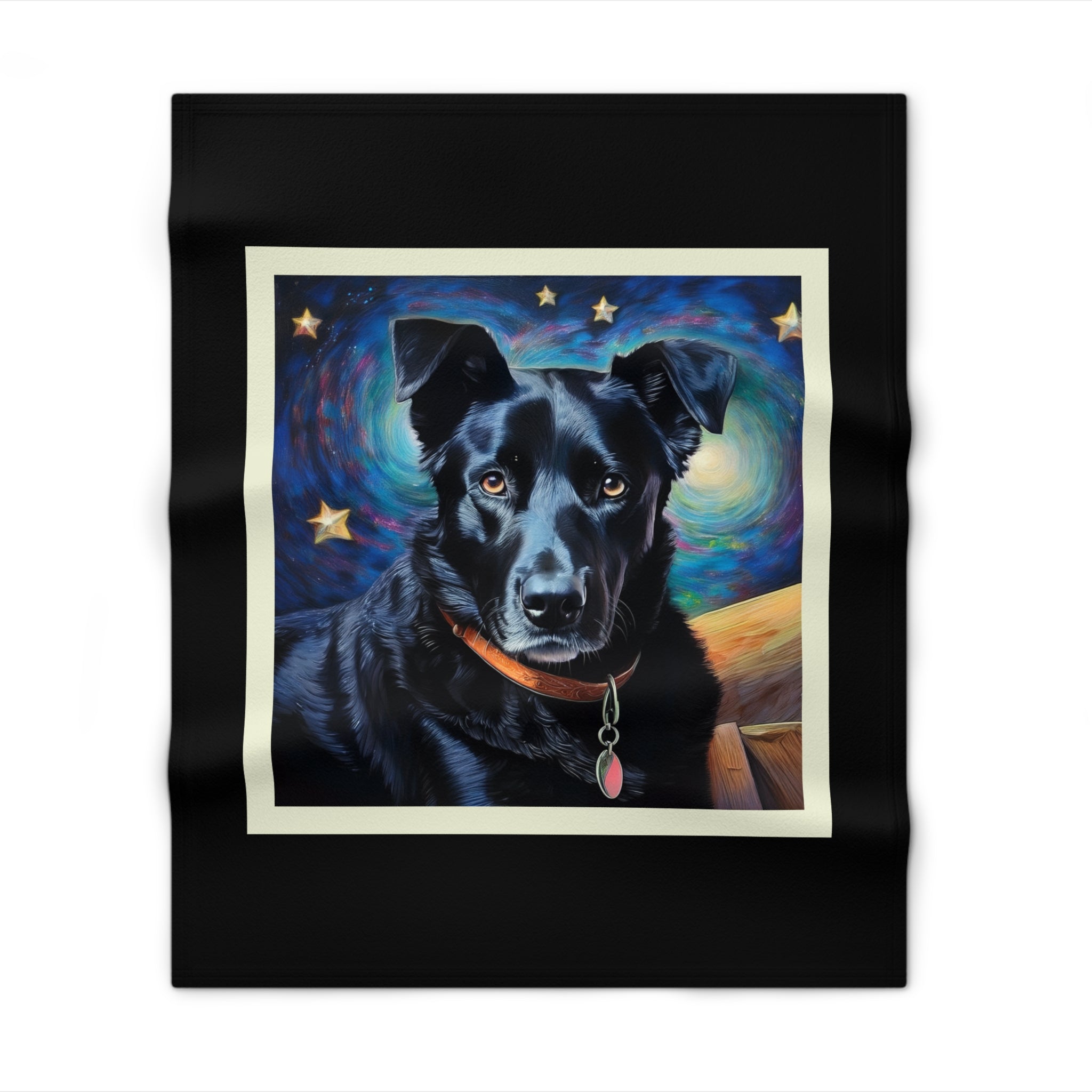 Black Shepherd Lab Stary Night Throw Blanket