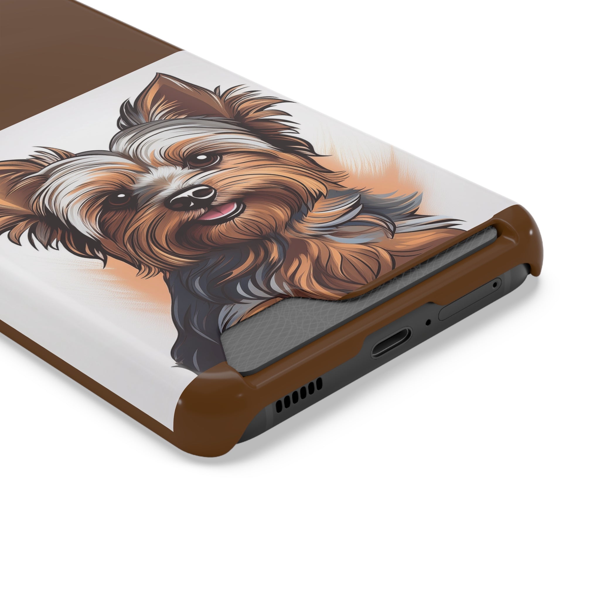 Yorkie Phone Case with Card Holder