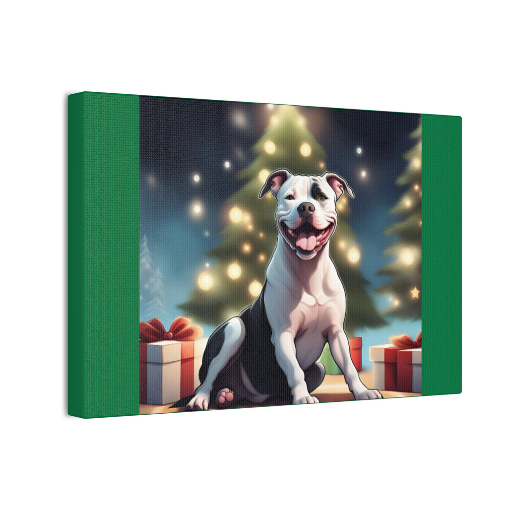 Pit Bull Holiday Canvas Stretched, 0.75"