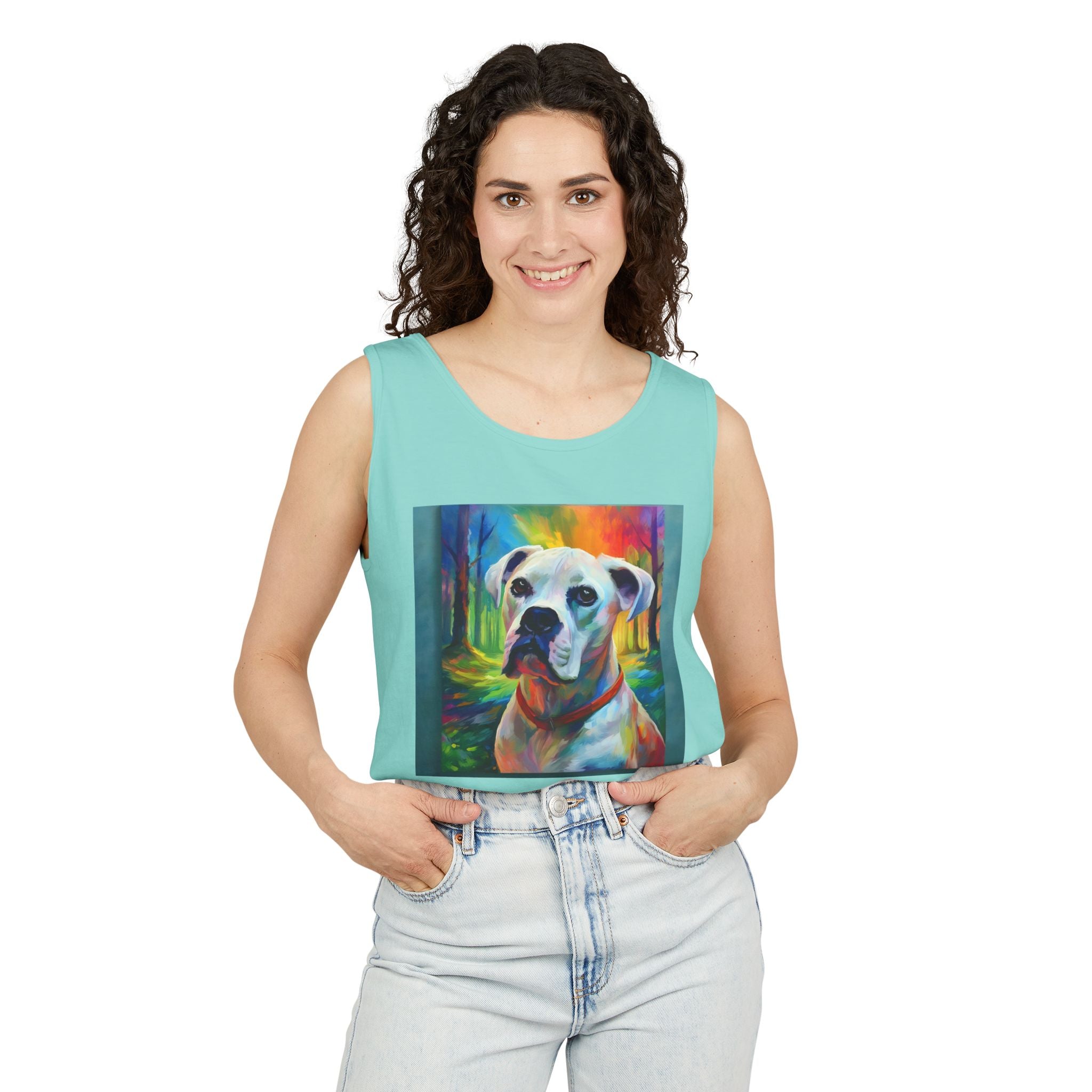Boxer Rainbow Sky Unisex Tank Top