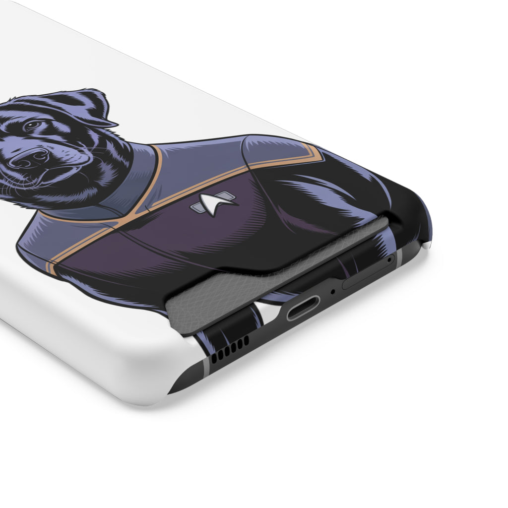 Black Lab Dog-Fleet Phone Case with Card Holder