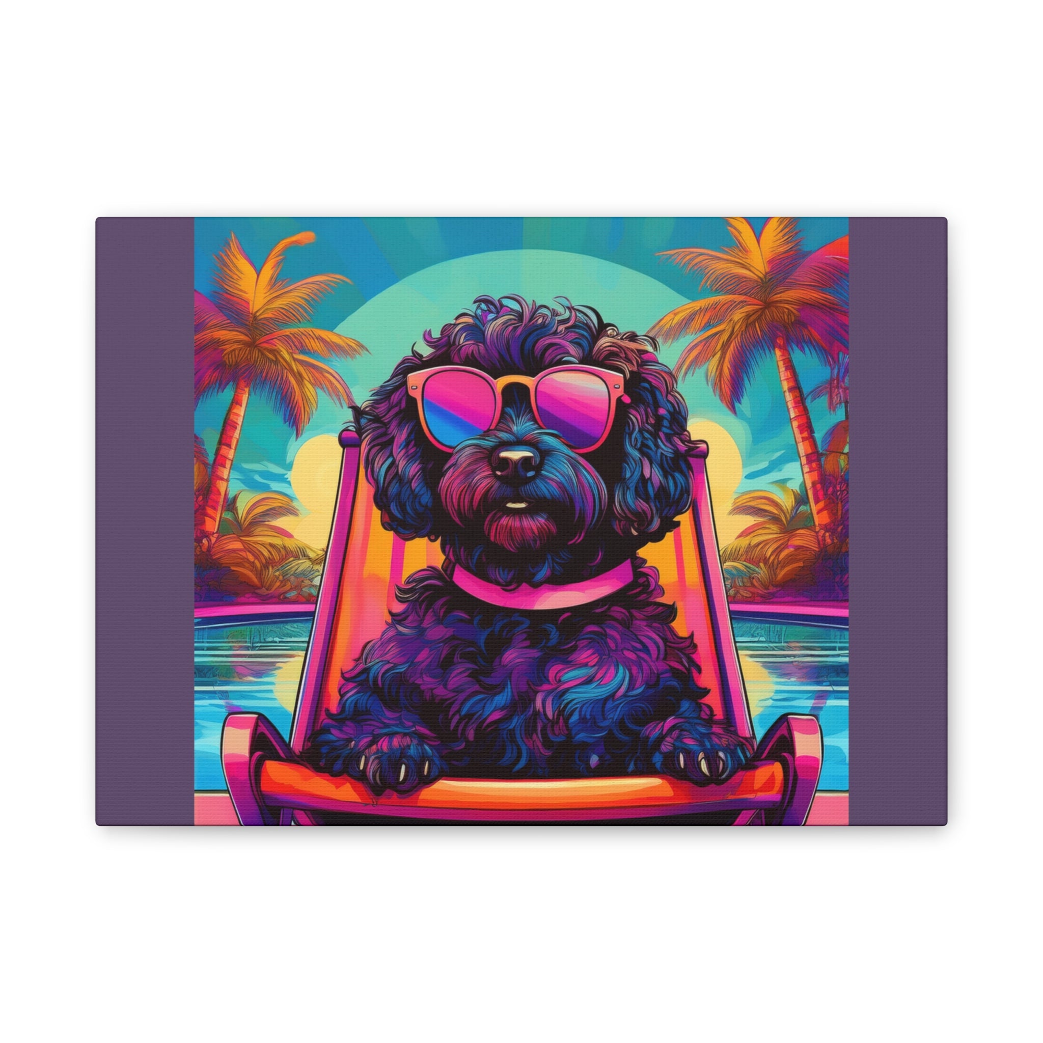 Doodle Poolside Canvas Painting
