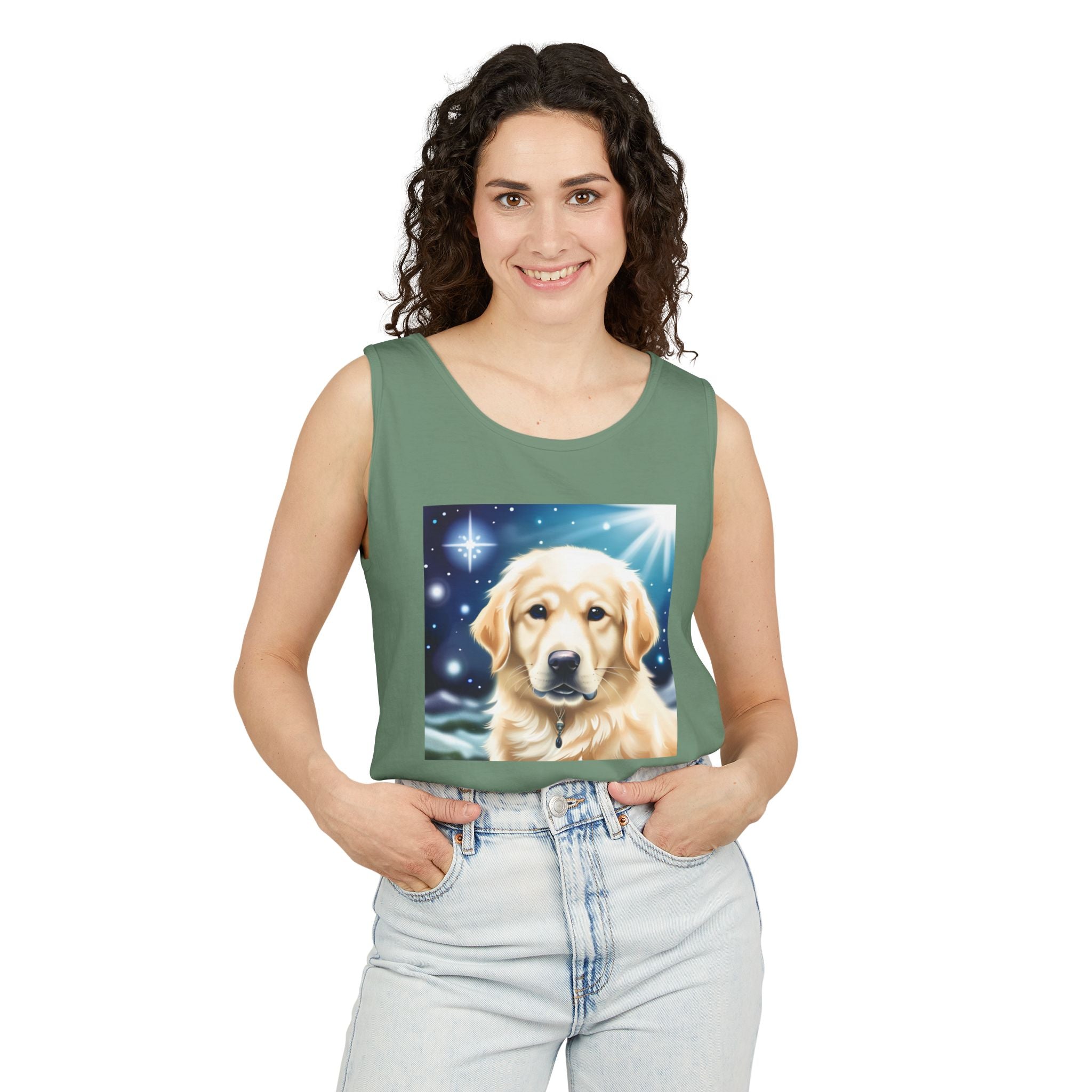 Golden Retriever Stary Night Unisex Tank Top
