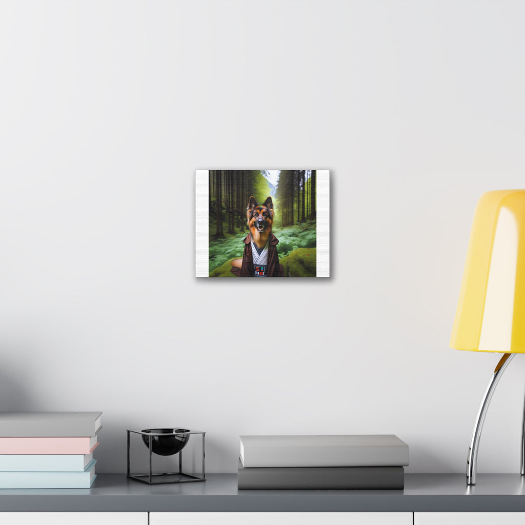 German Shepherd Forest Knight Canvas Stretched, 0.75"