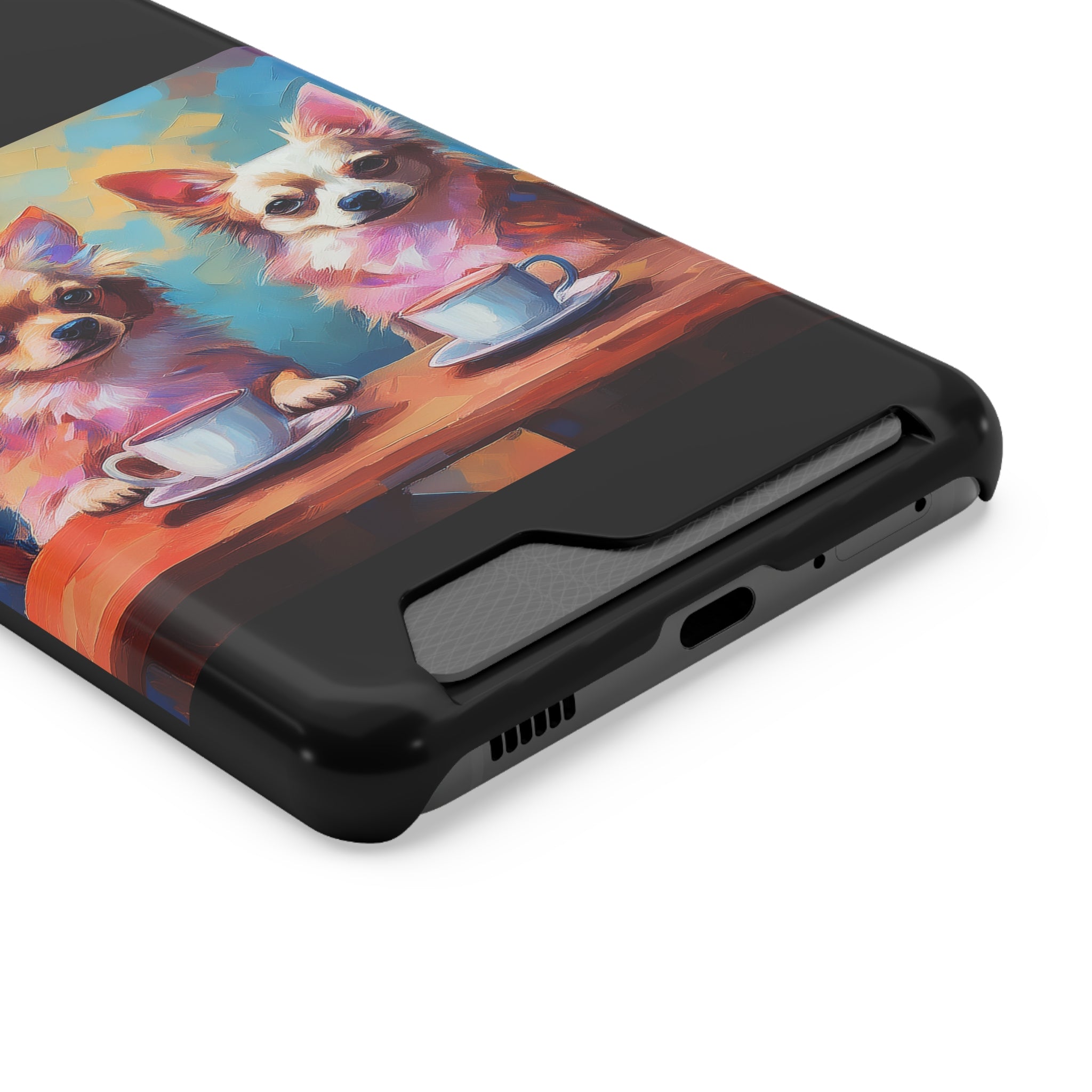 Cafe con Chihuahua Phone Case with Card Holder