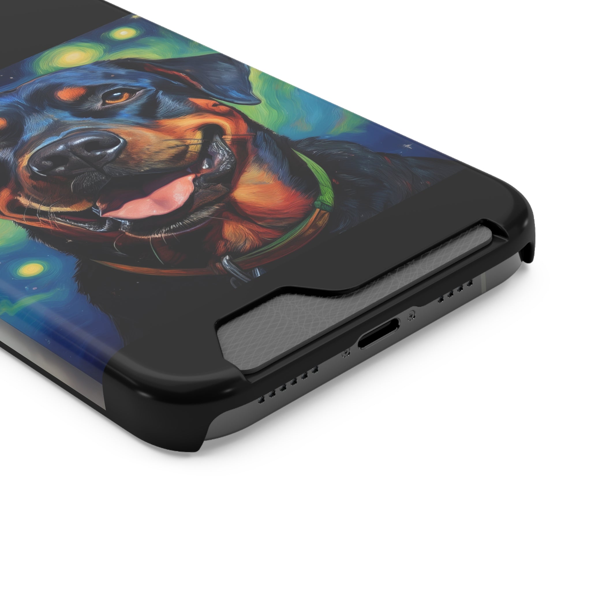 Rottweiler Stary Night Phone Case with Card Holder