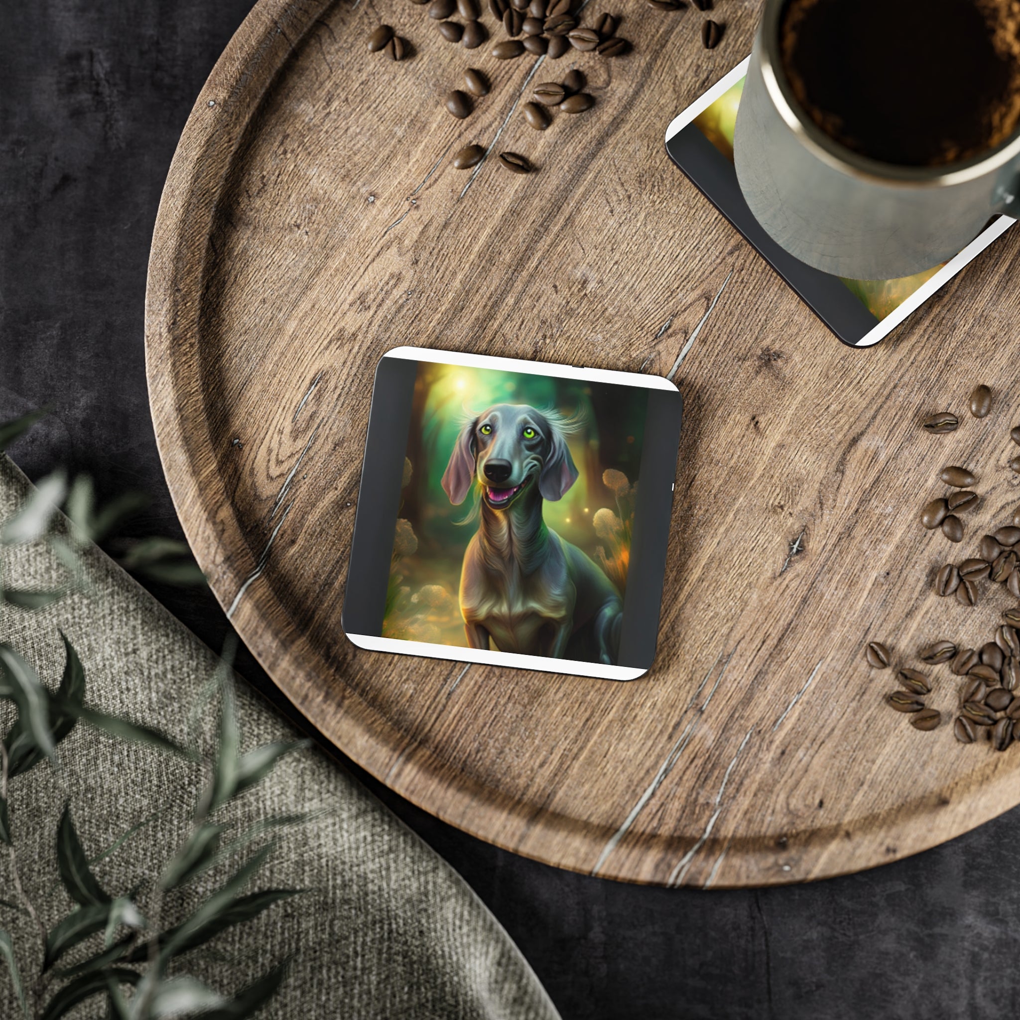 Silver Grey Dachshund Coonhound Coasters