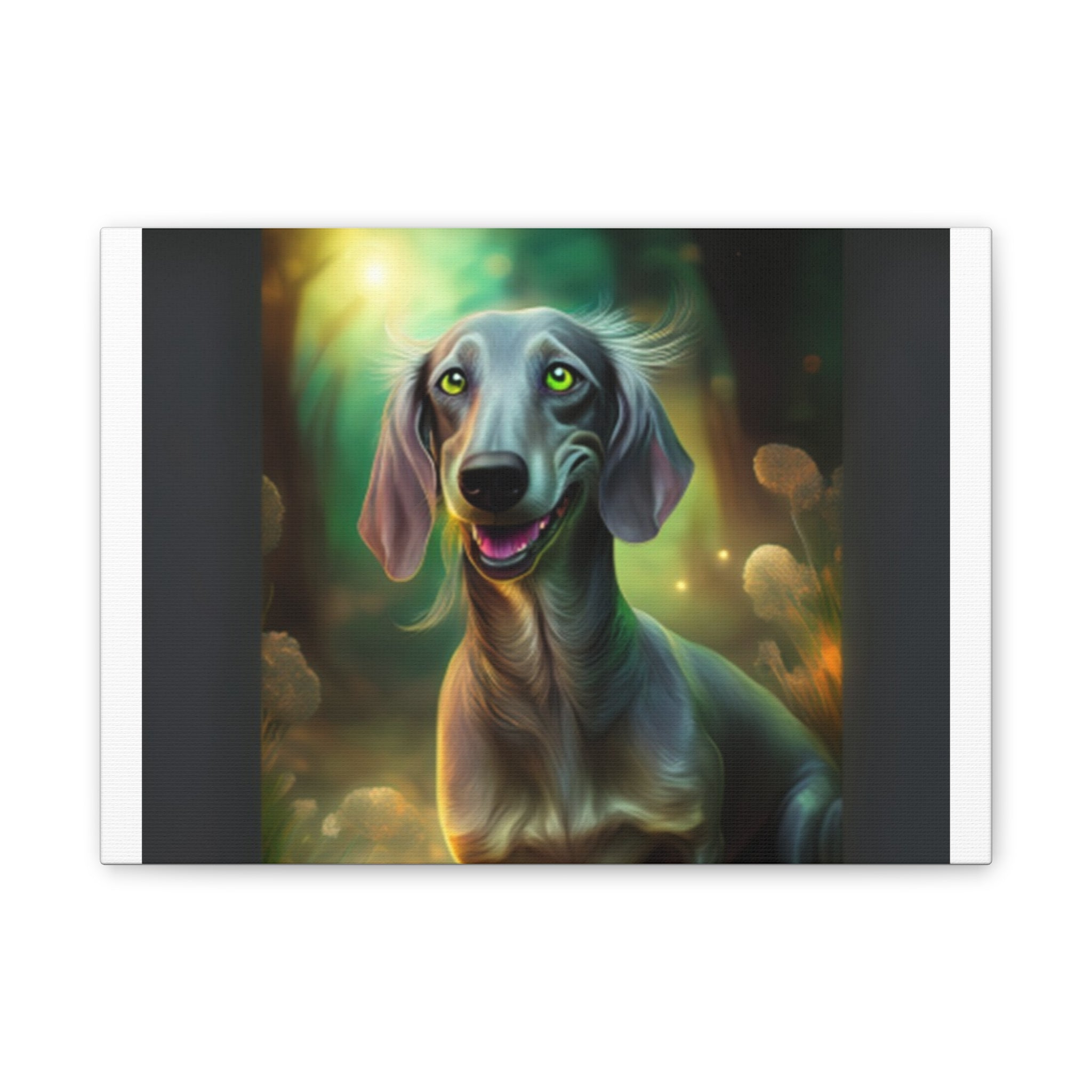 Silver Grey Dachshund Canvas Stretched, 0.75"