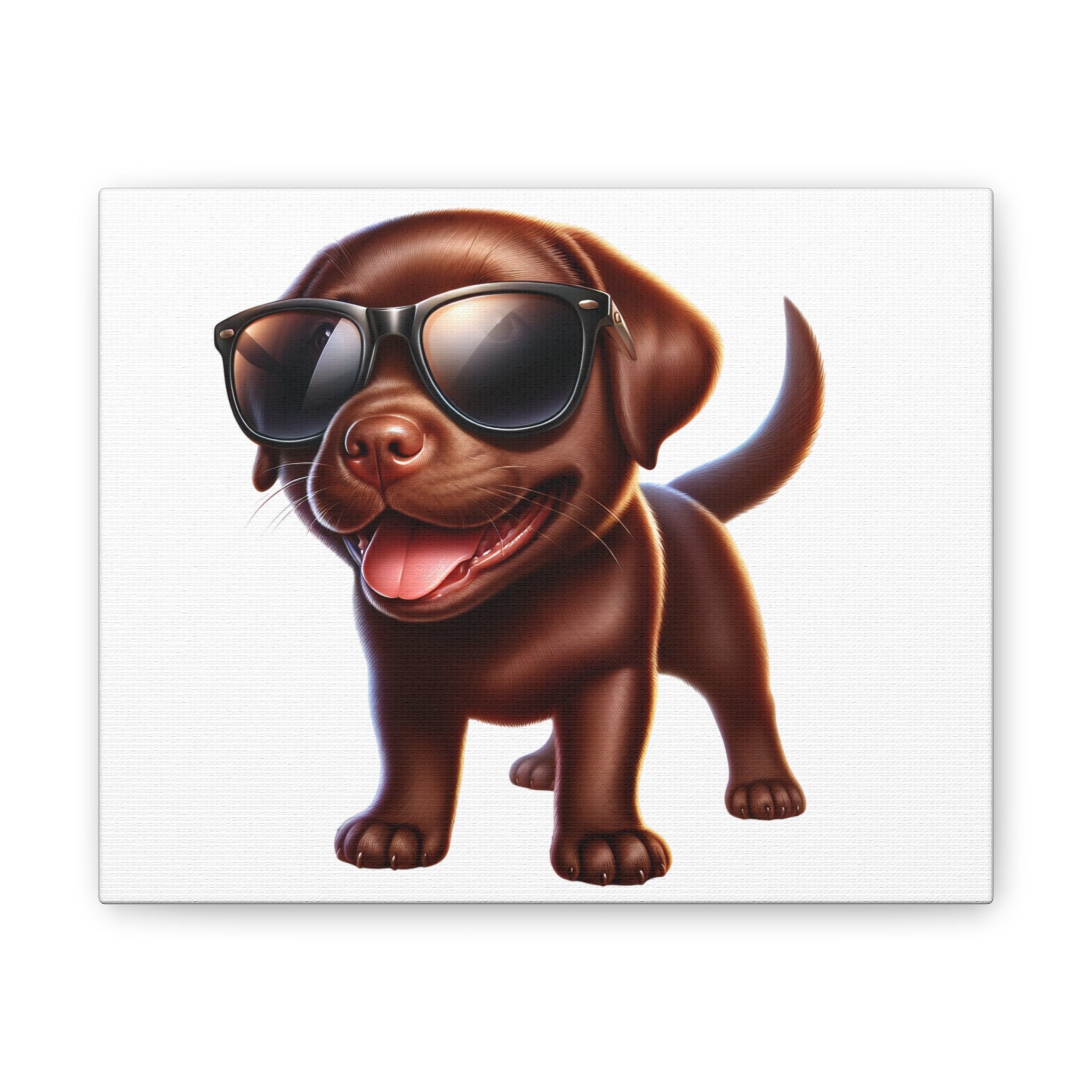 Chocolate Lab in Sunglasses Canvas Stretched, 0.75"