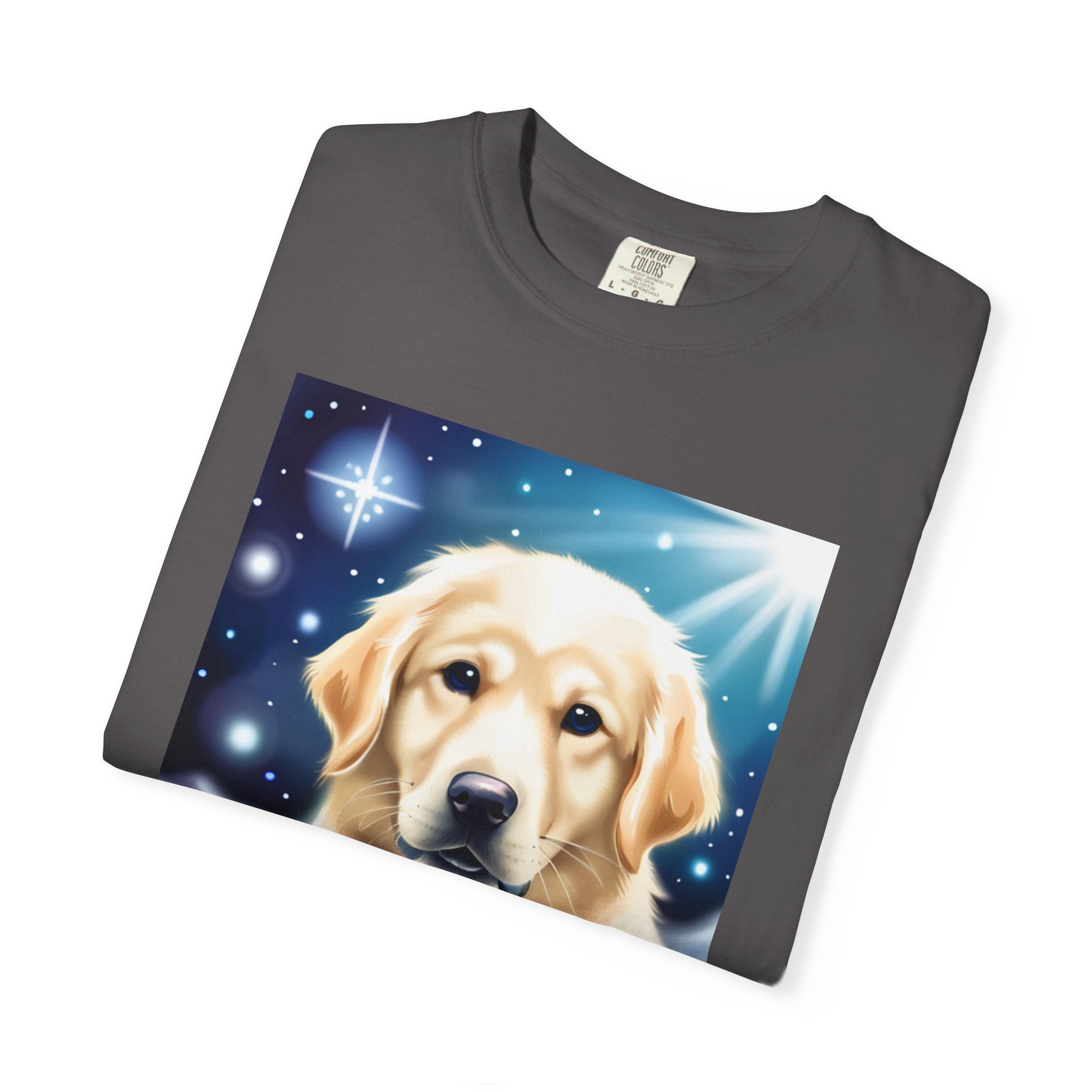 Golden Retriever Stary Night Unisex Garment-Dyed T-shirt