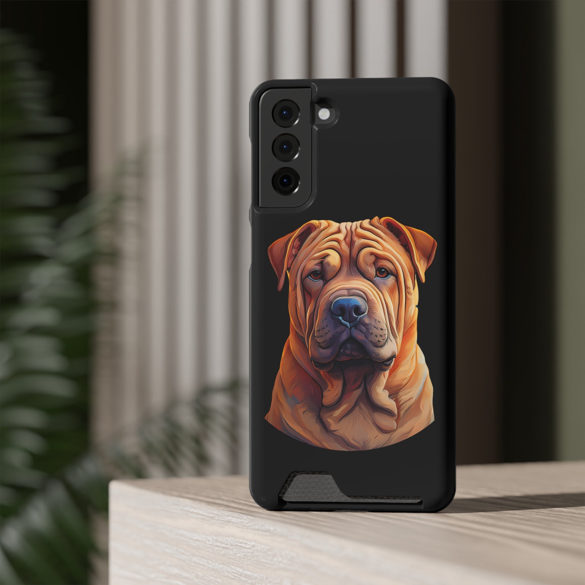 Shar Pei Phone Case with Card Holder