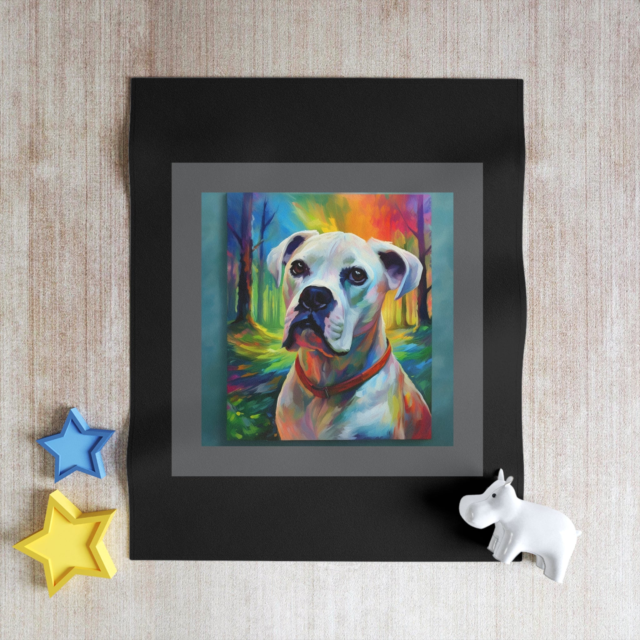 Boxer Rainbow Sky Throw Blanket