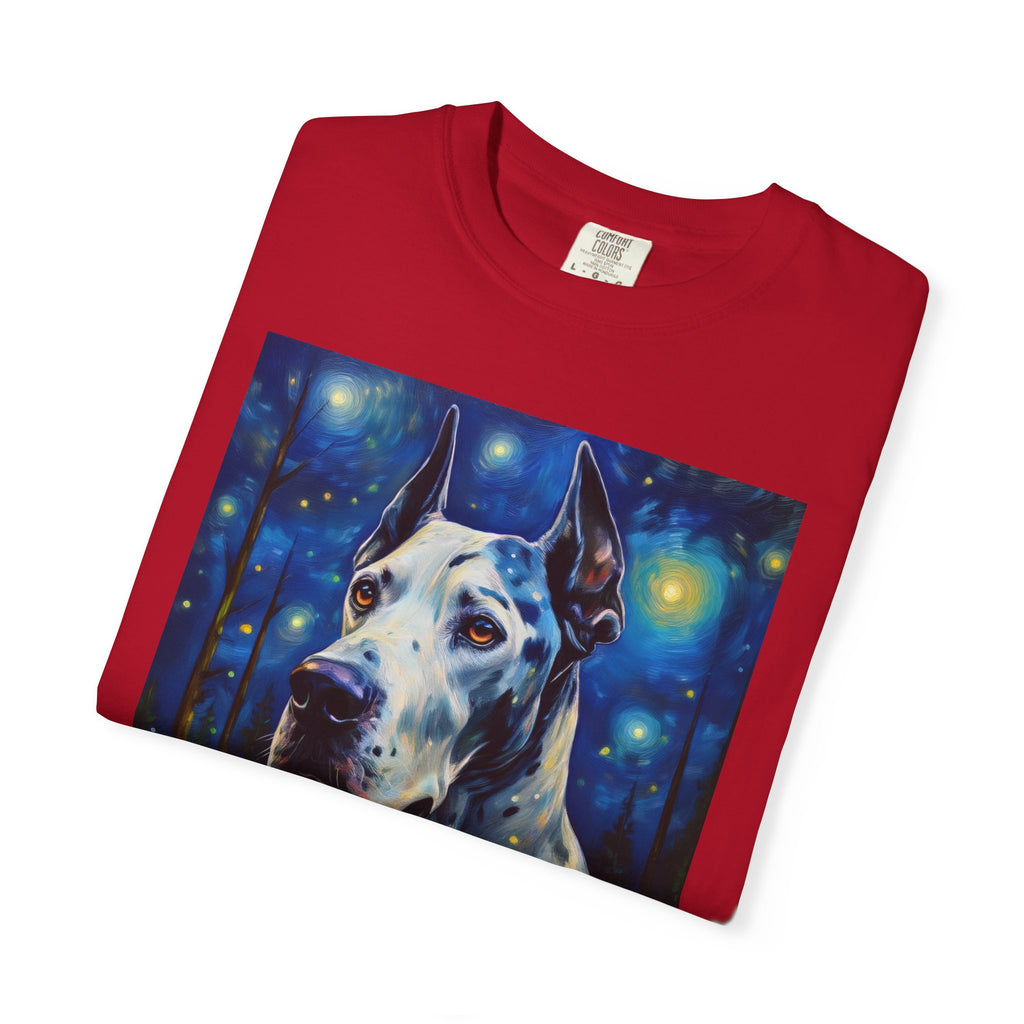 Great Dane Stary Night Unisex Garment-Dyed T-shirt