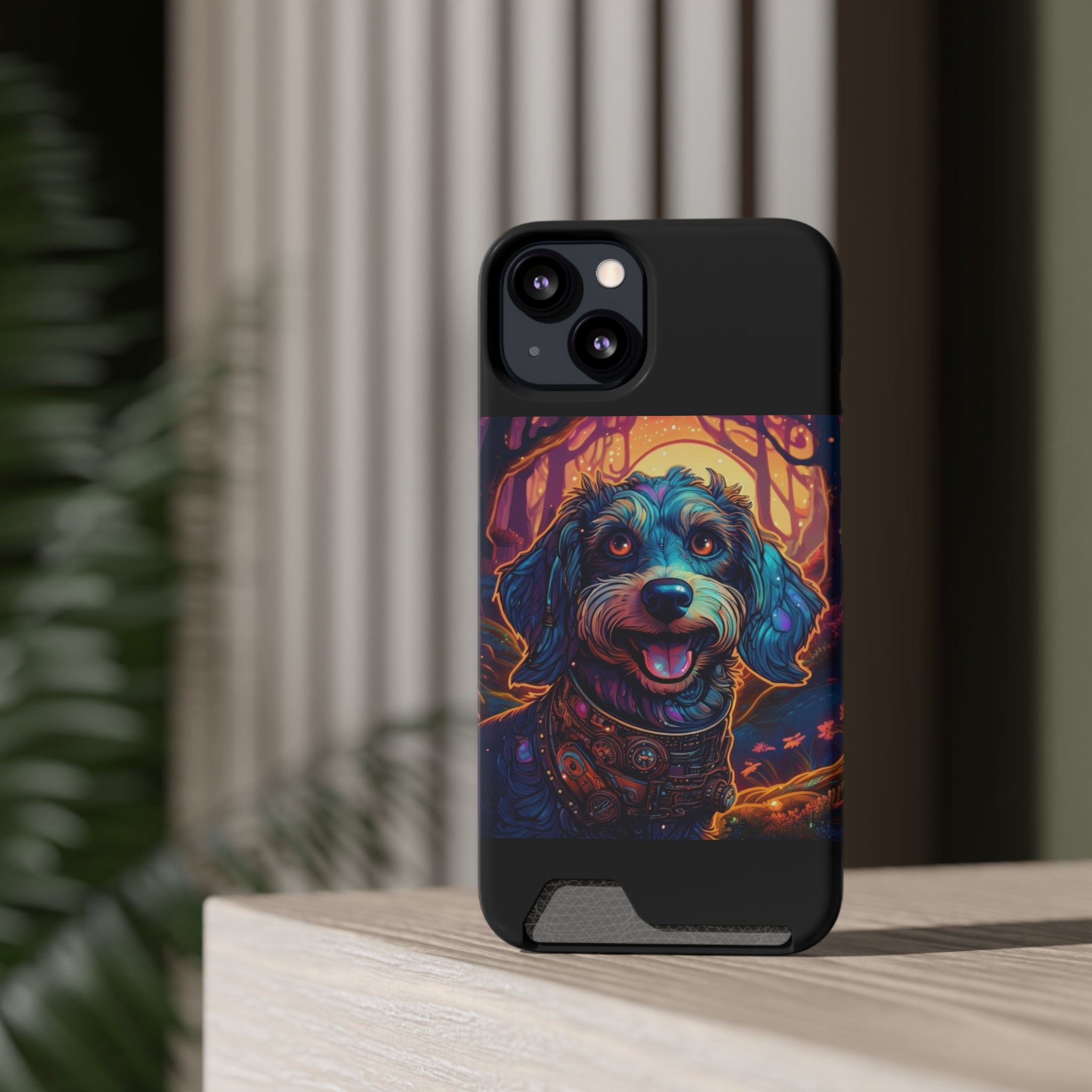 Dachshund Steampunk Phone Case with Card Holder