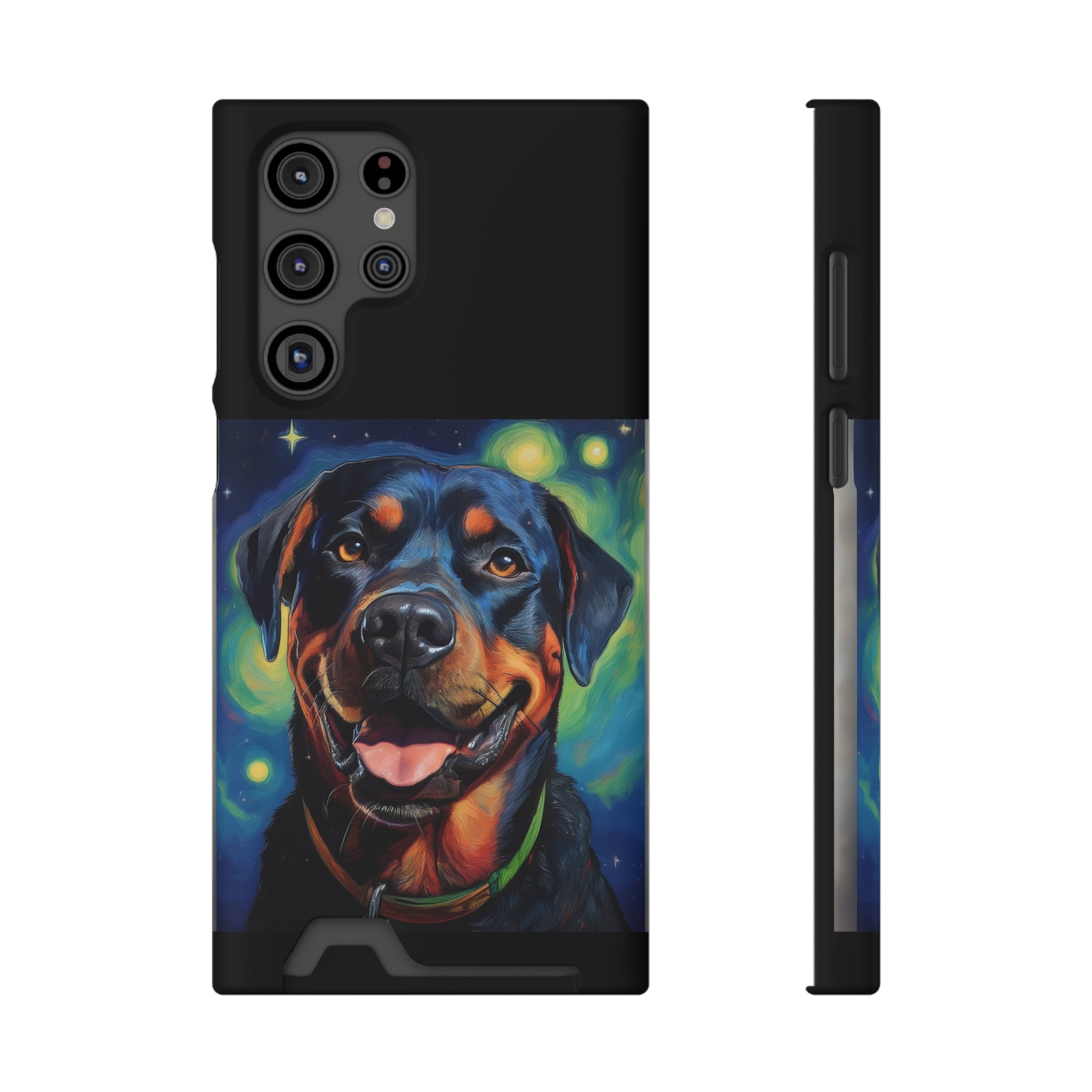Rottweiler Stary Night Phone Case with Card Holder